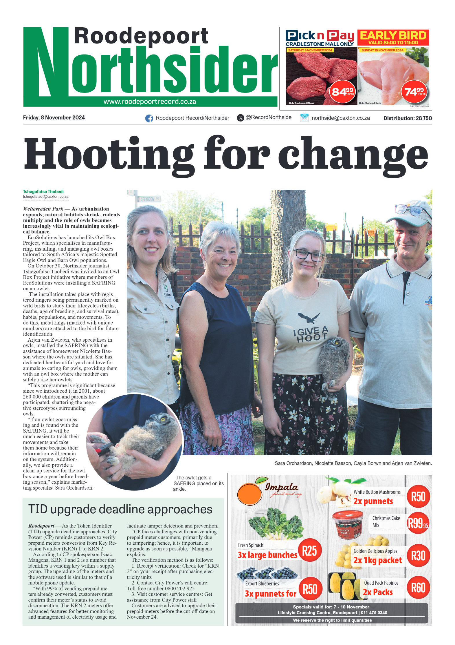 Roodepoort Northsider 8 November 2024 page 1
