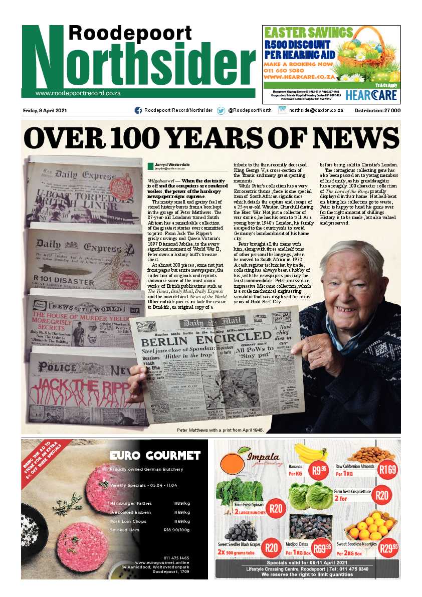Roodepoort Northsider 9 April 2021 page 1