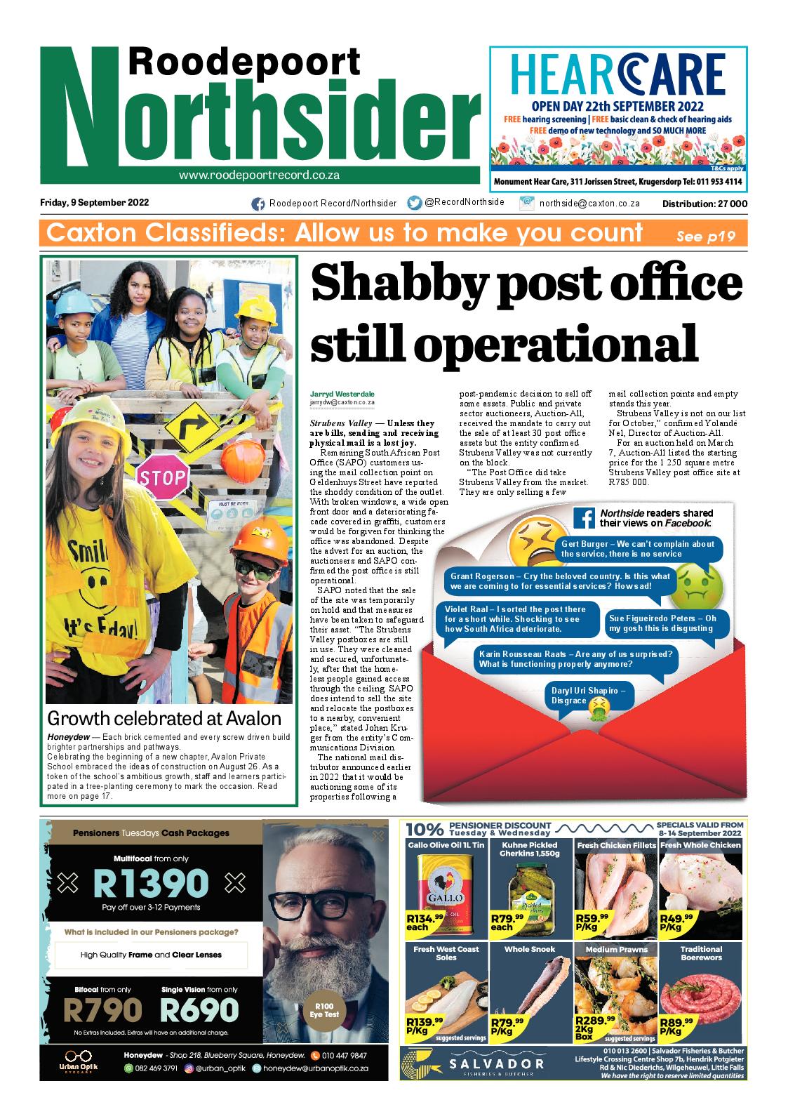 Roodepoort Northsider 9 September 2022 page 1