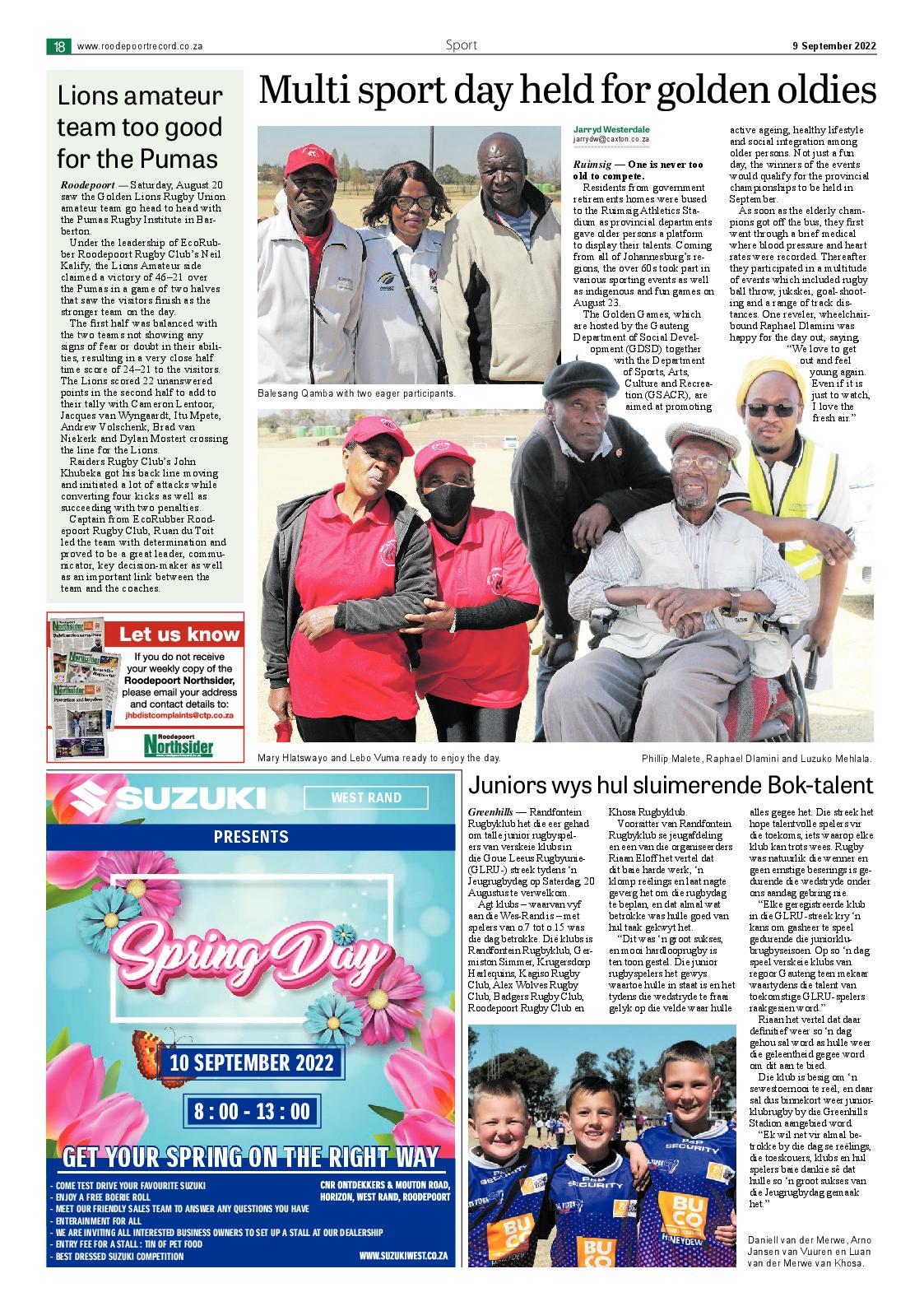 Roodepoort Northsider 9 September 2022 page 18