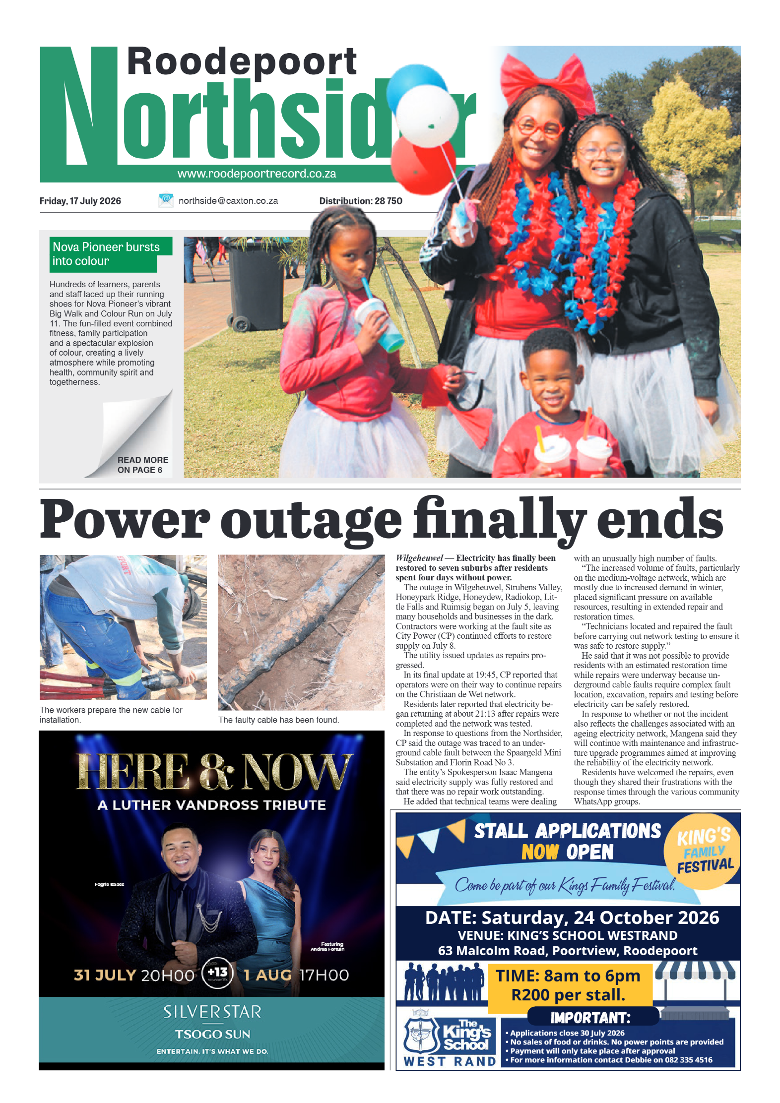 Roodepoort Northsider 17 July 2026 page 1