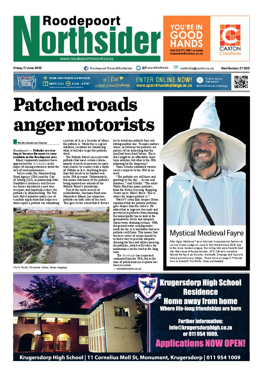 Roodepoort Northsider 17 June 2022 page 1