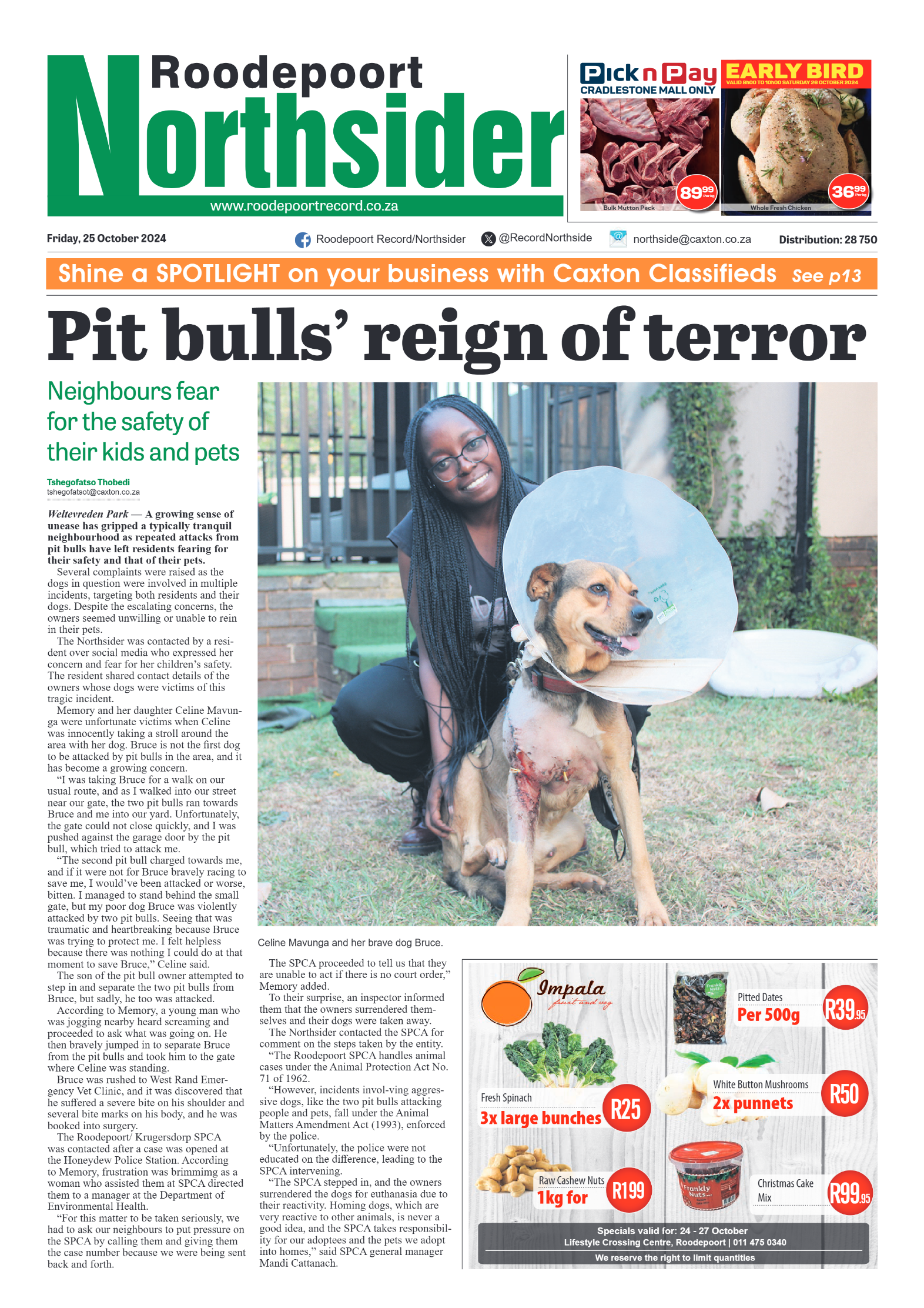 Roodepoort Northsider 25 October 2024 page 1