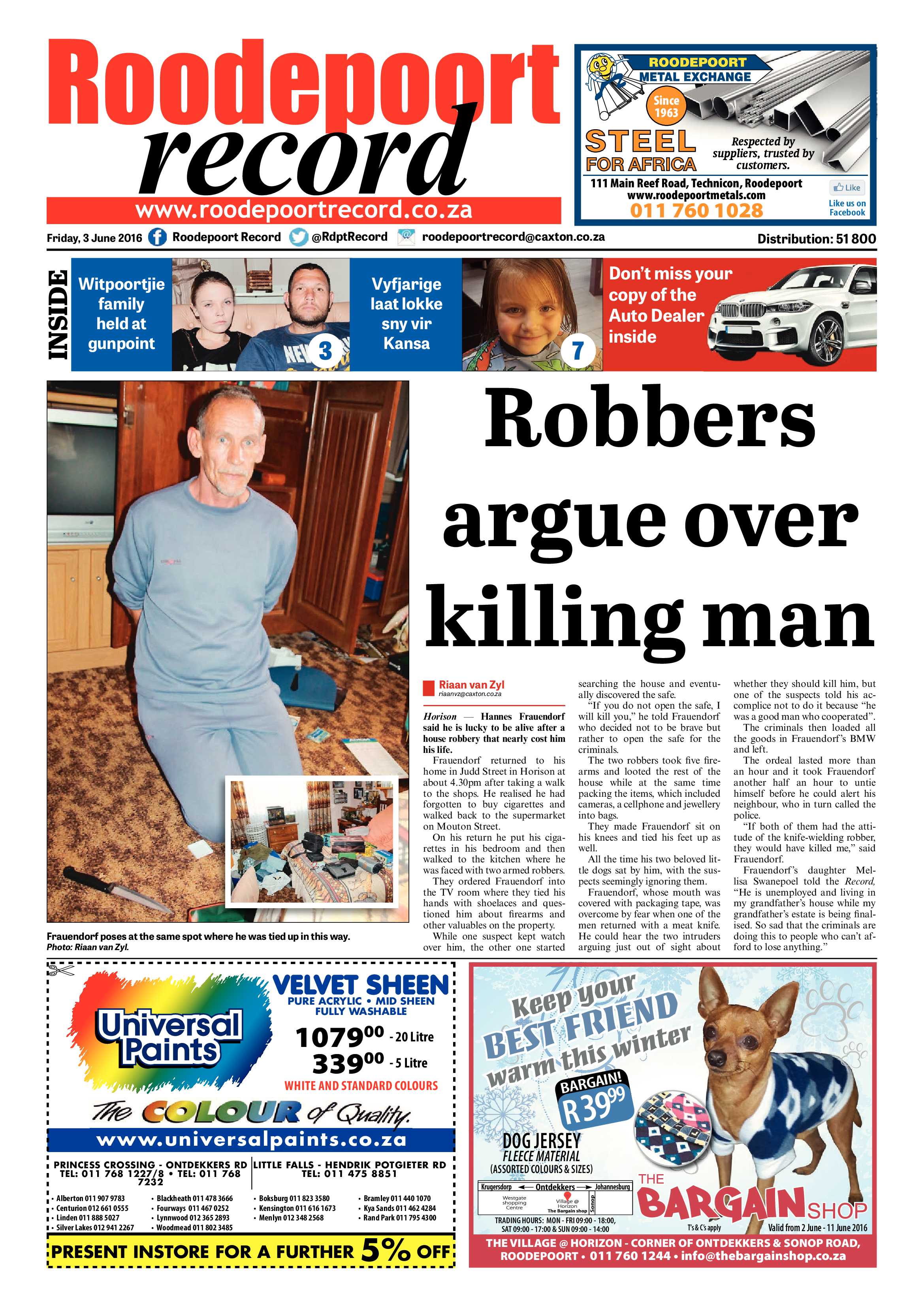 Roodepoort Record 03 June 2016 page 1