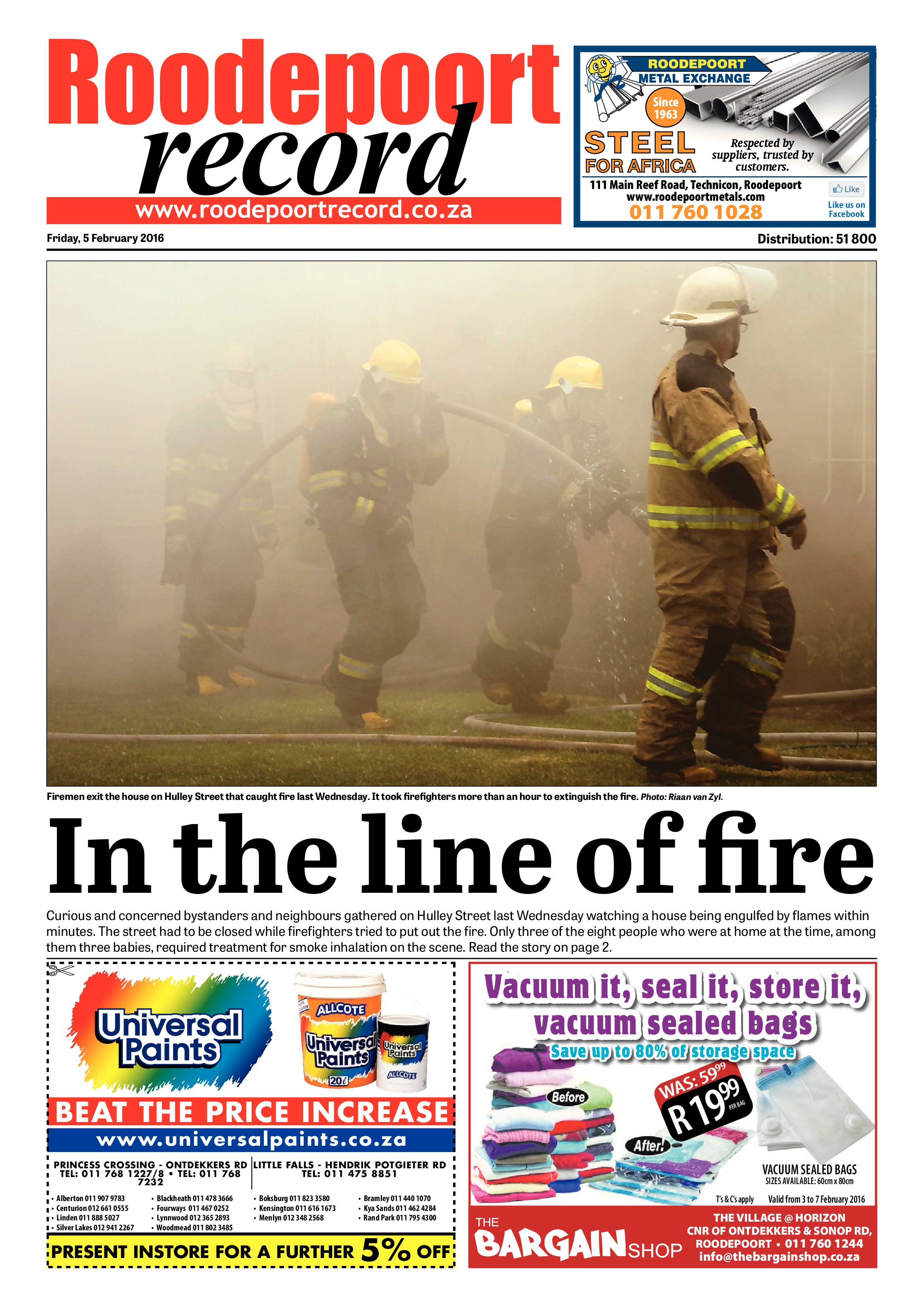 Roodepoort Record 05 February 2016 page 1