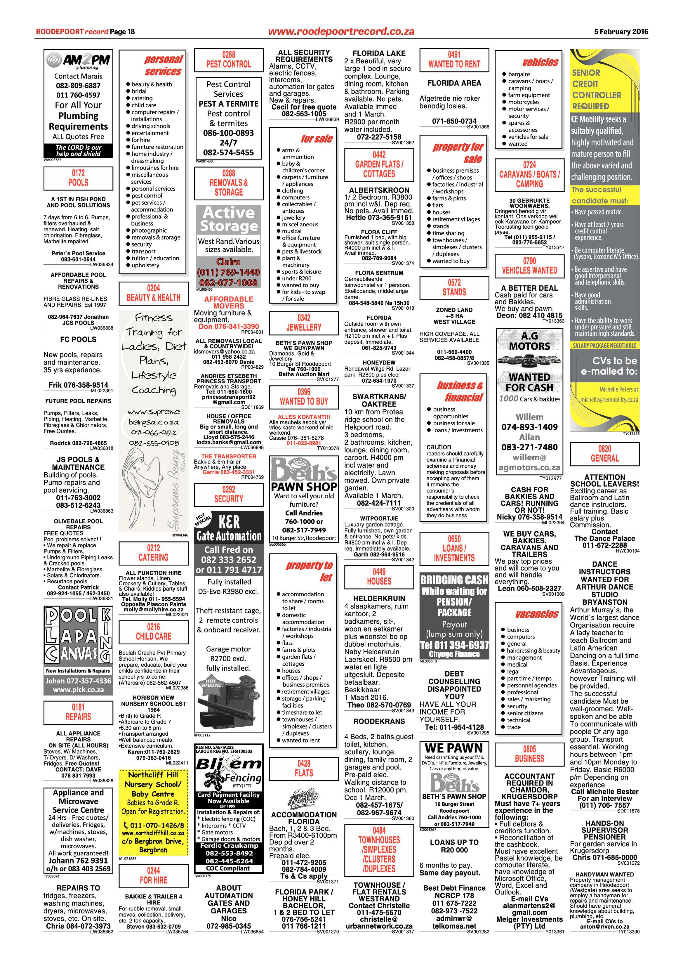 Roodepoort Record 05 February 2016 page 18