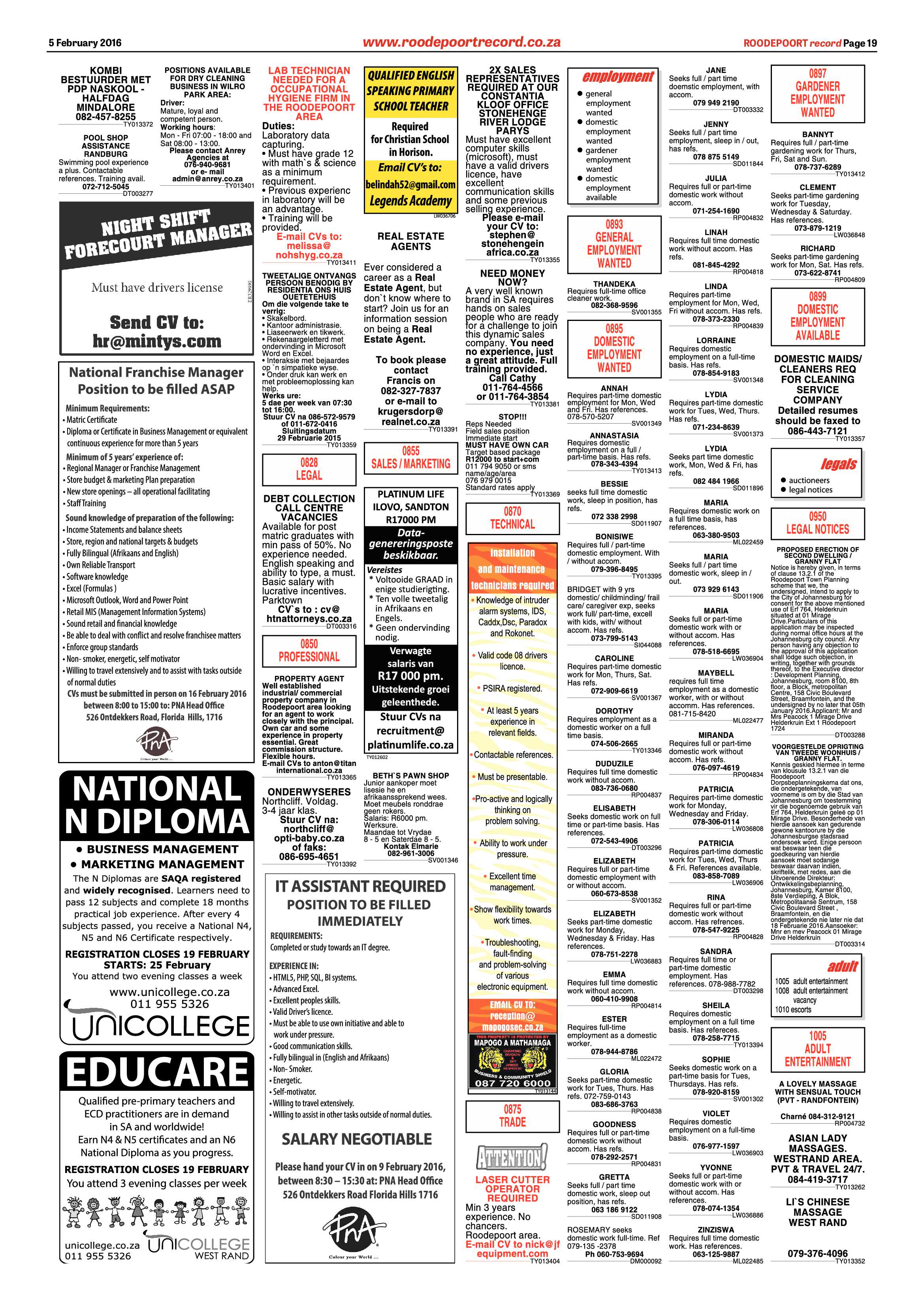 Roodepoort Record 05 February 2016 page 19