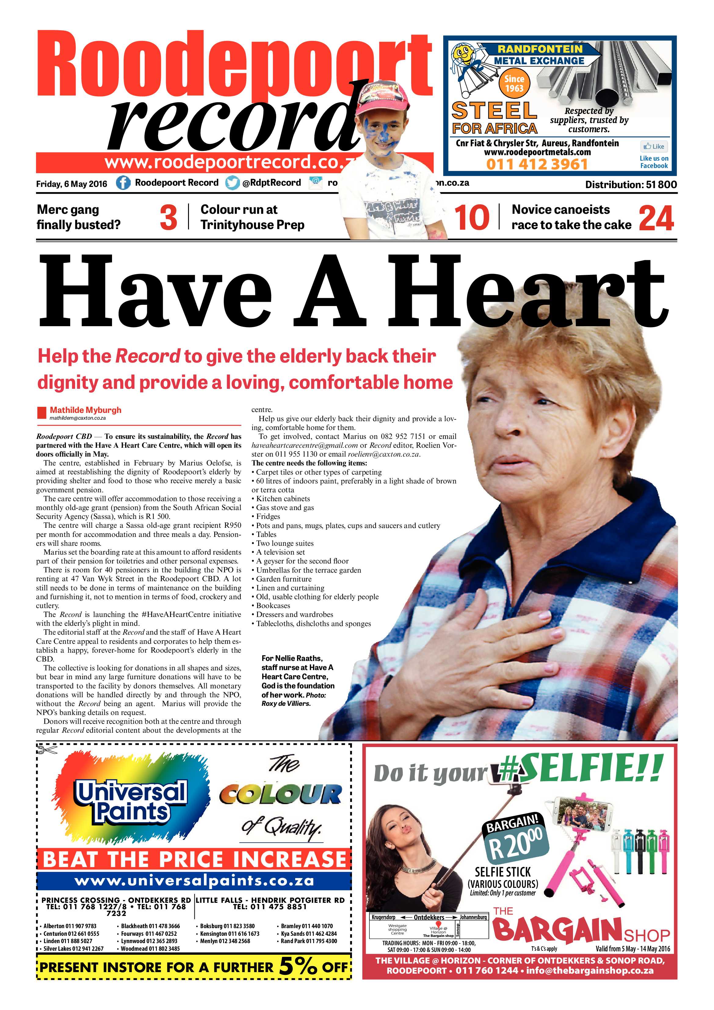 Roodepoort Record 06 May 2016 page 1