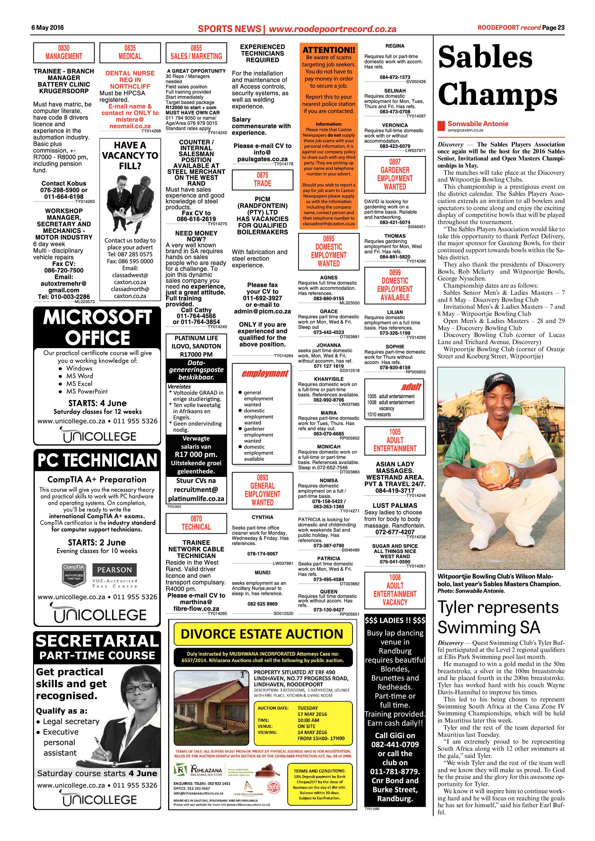Roodepoort Record 06 May 2016 page 23