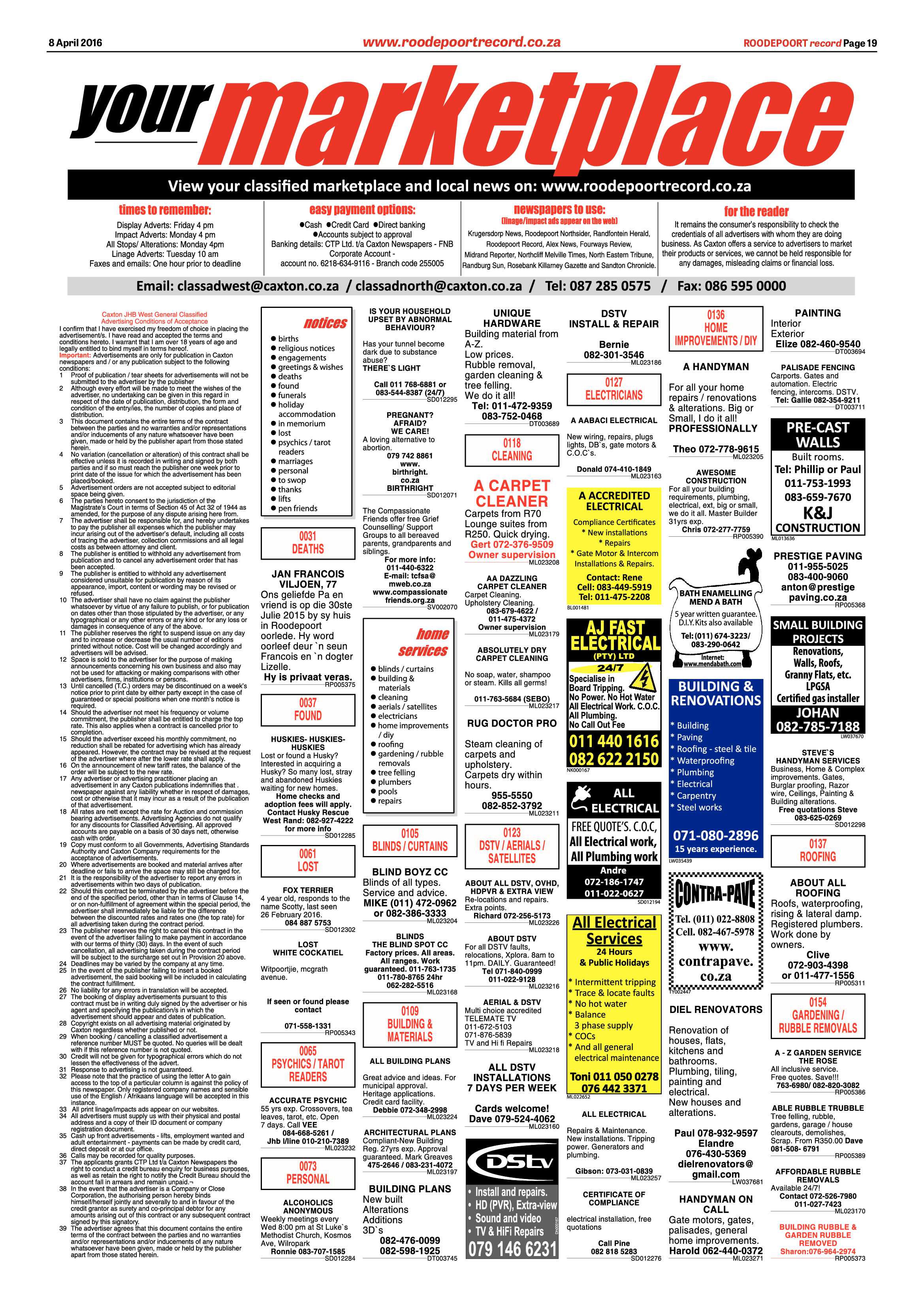 Roodepoort Record 08 April 2016 page 19