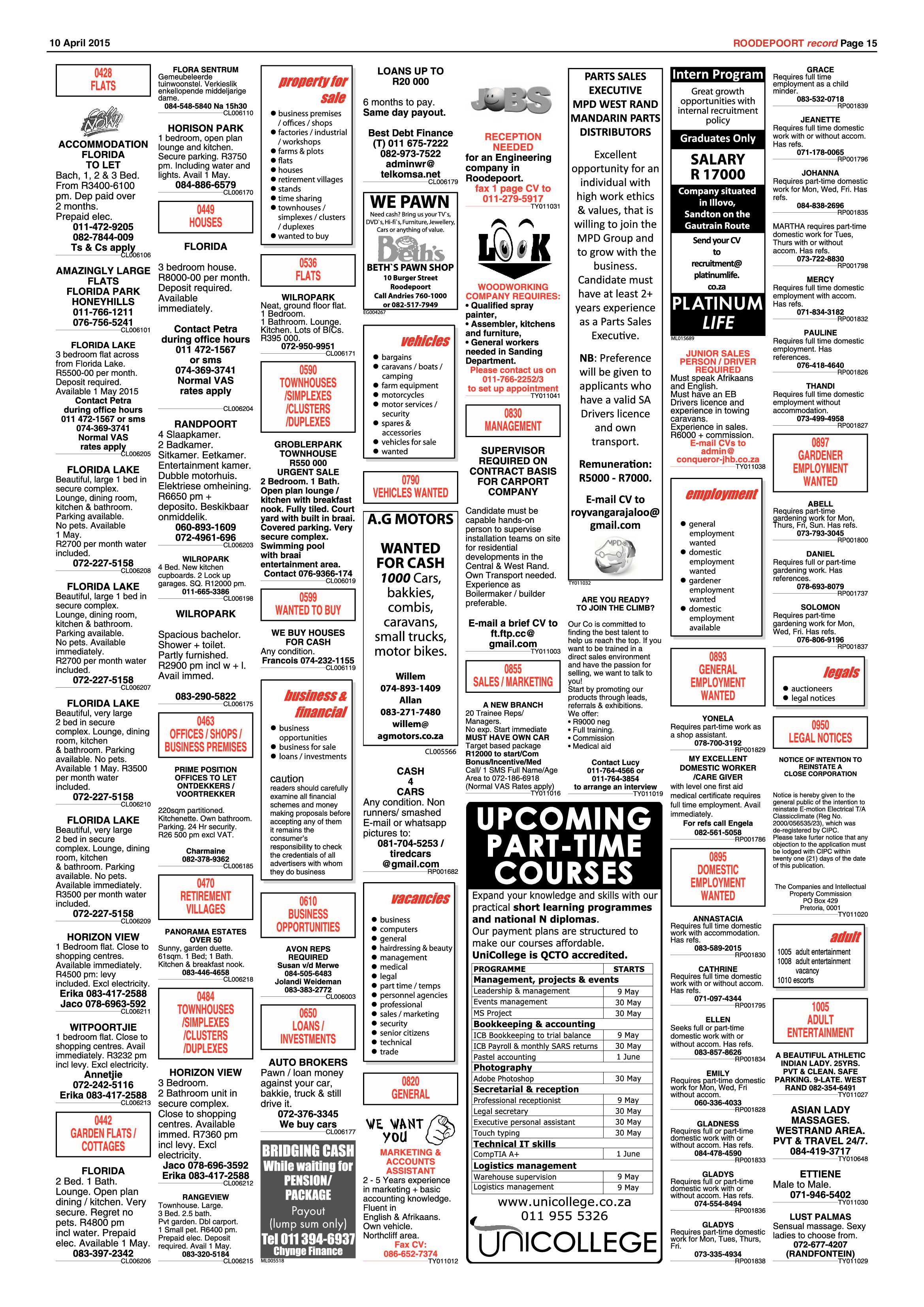 Roodepoort Record 10 April 2015 page 19