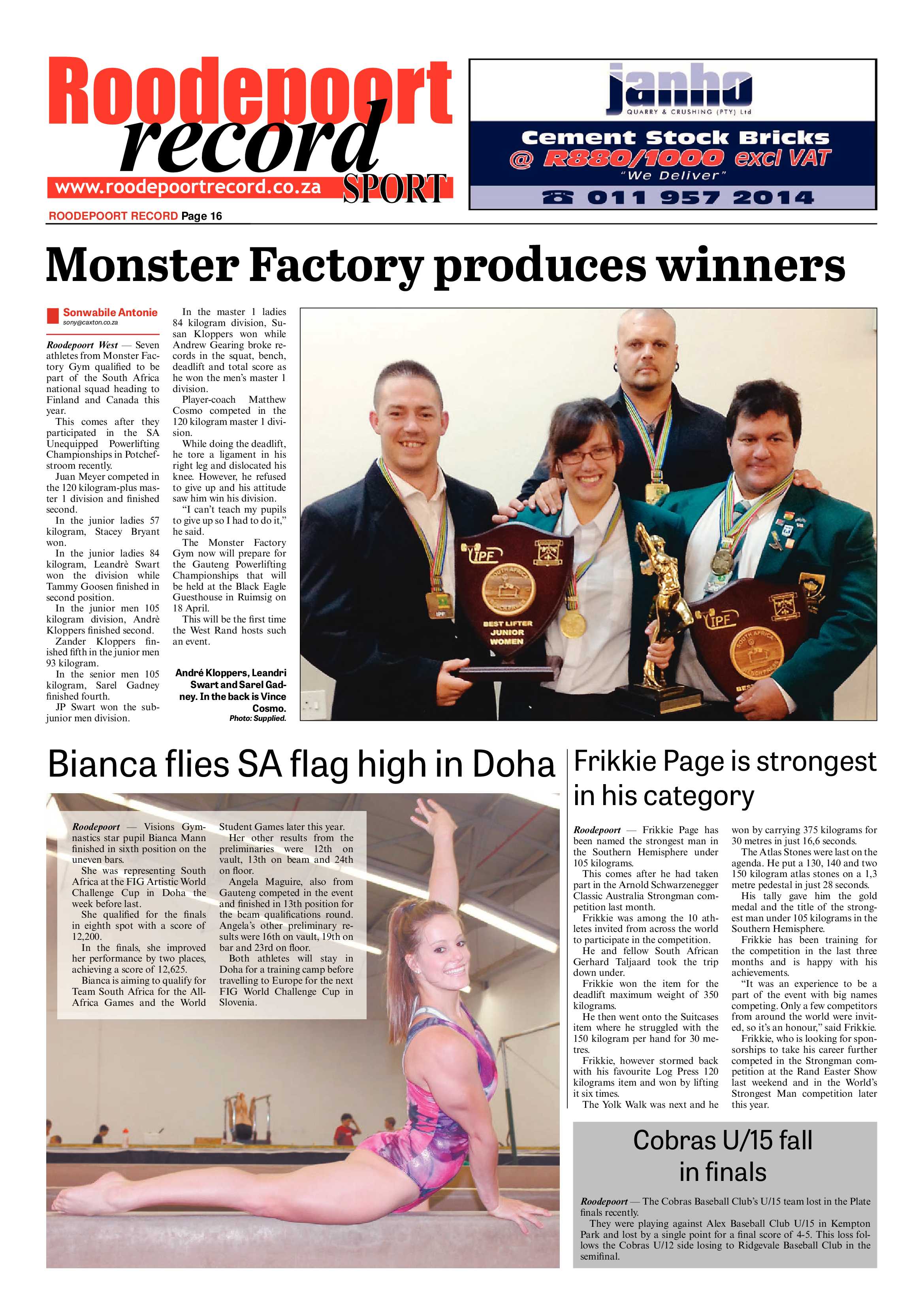 Roodepoort Record 10 April 2015 page 20