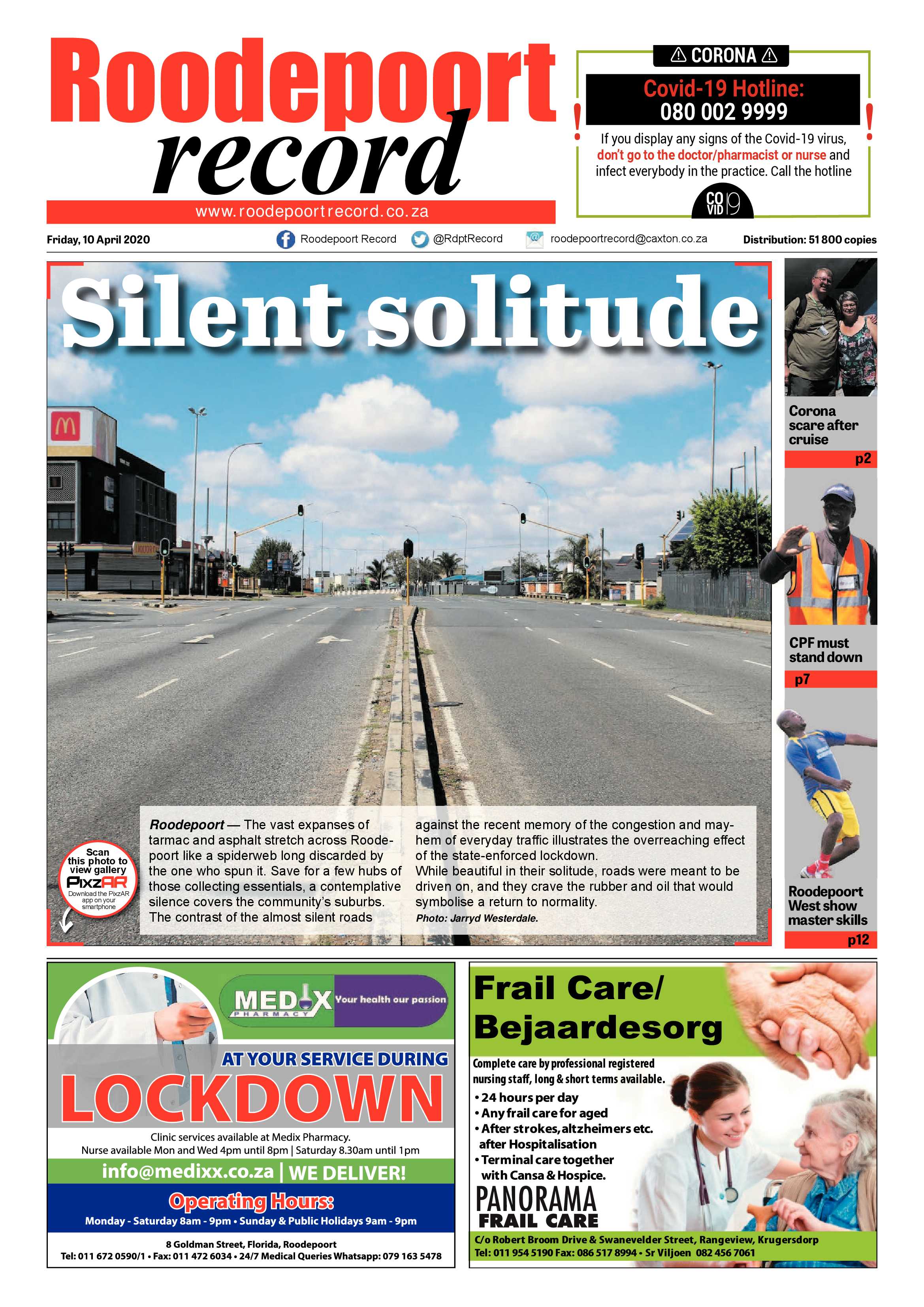Roodepoort Record 10 April 2020 page 1