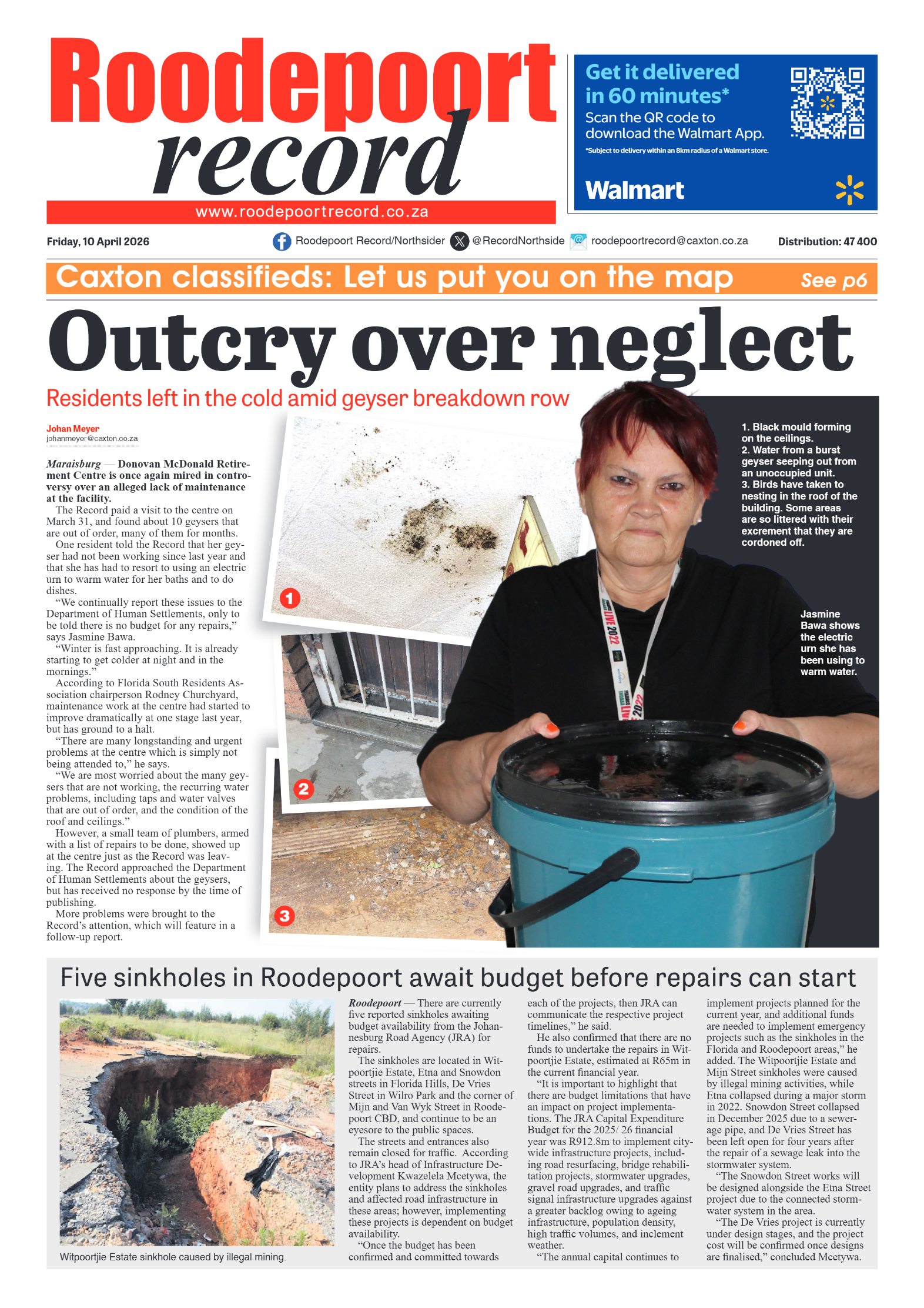 Roodepoort Record 10 April 2026 page 1
