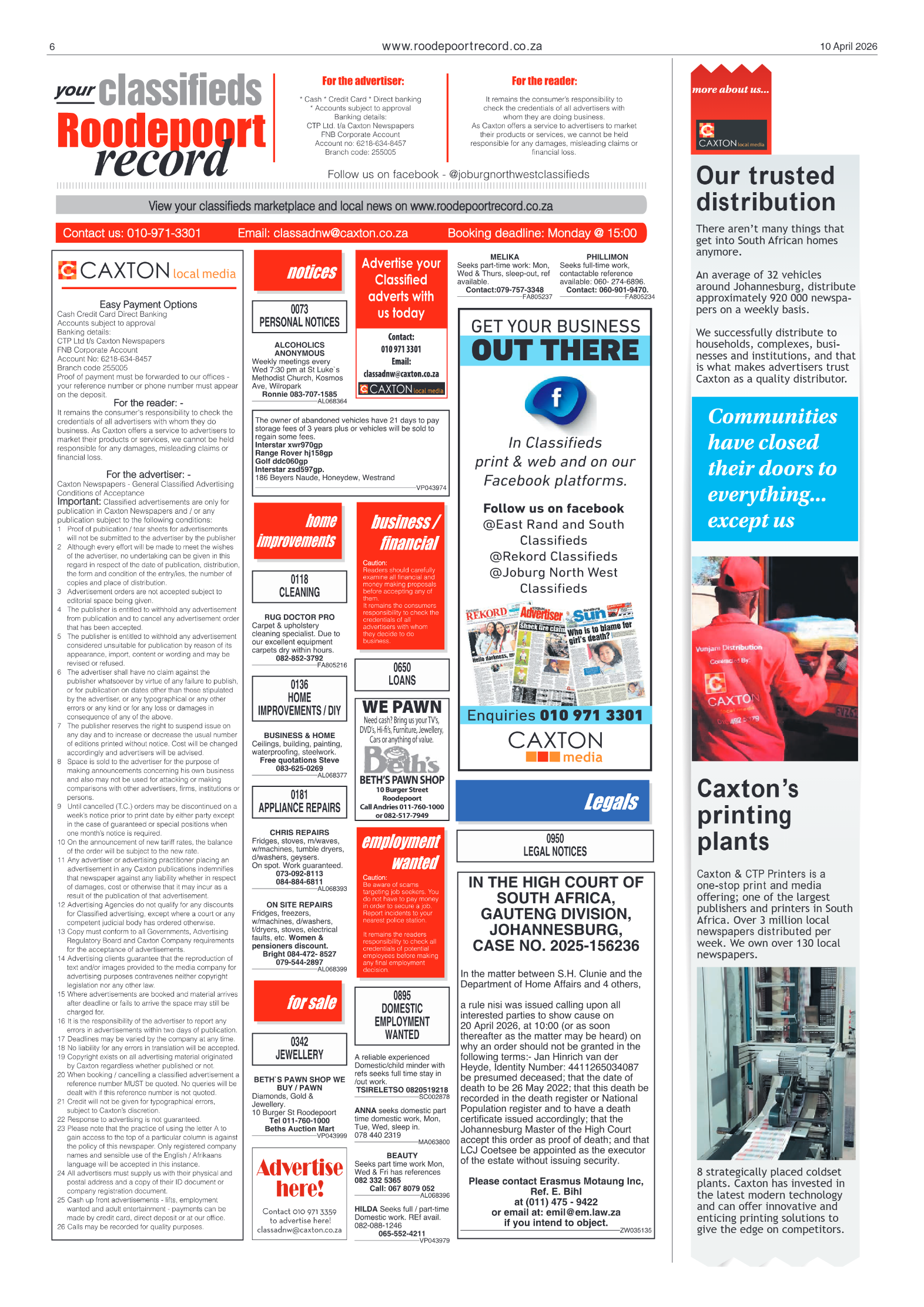 Roodepoort Record 10 April 2026 page 6
