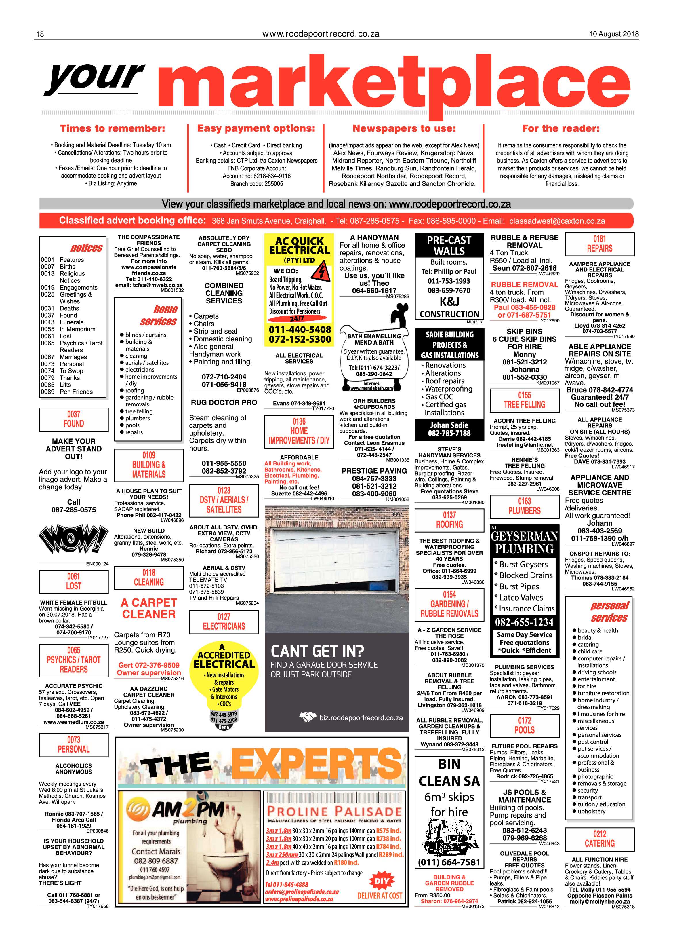 Roodepoort Record 10 August 2018 page 18