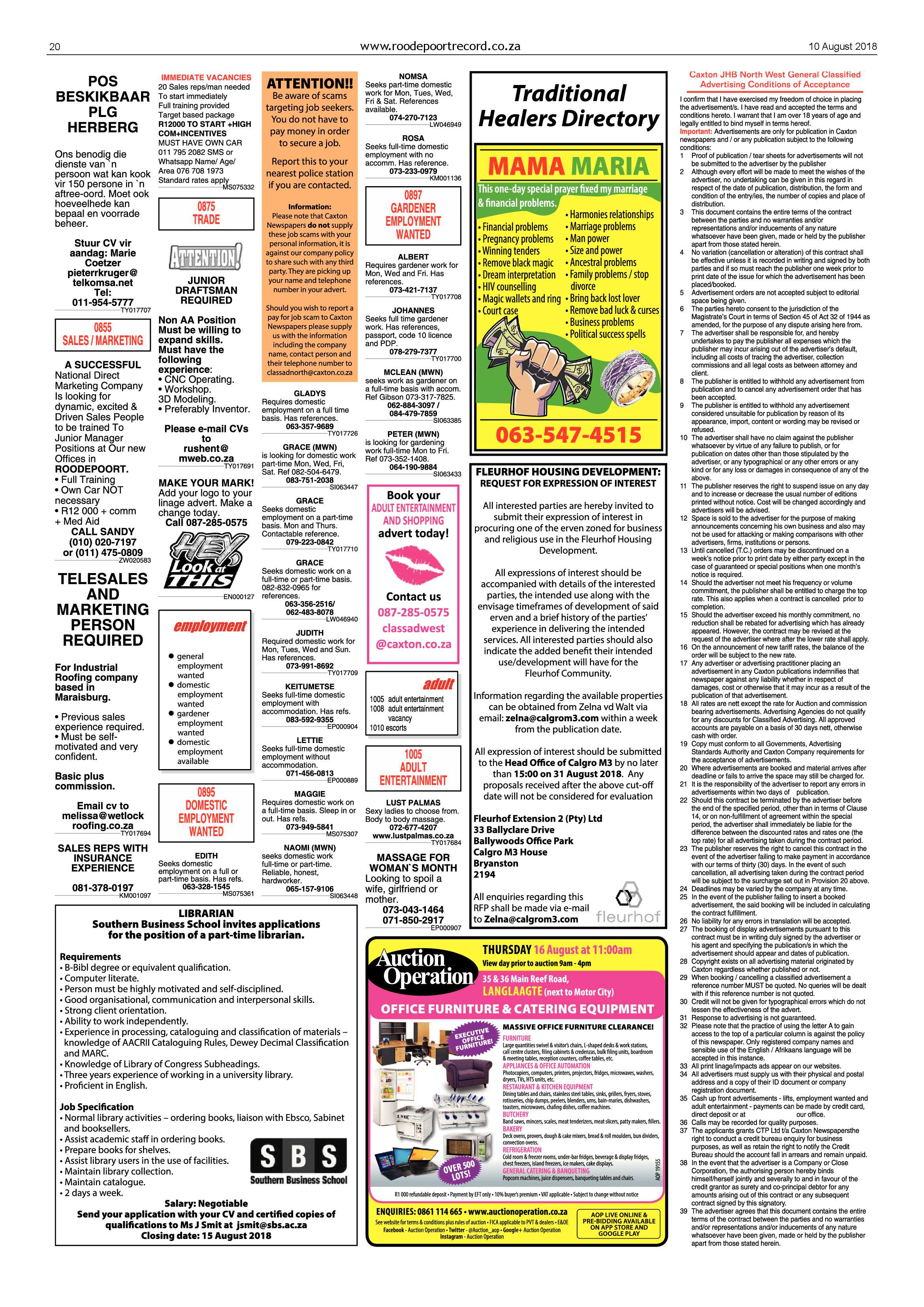 Roodepoort Record 10 August 2018 page 20
