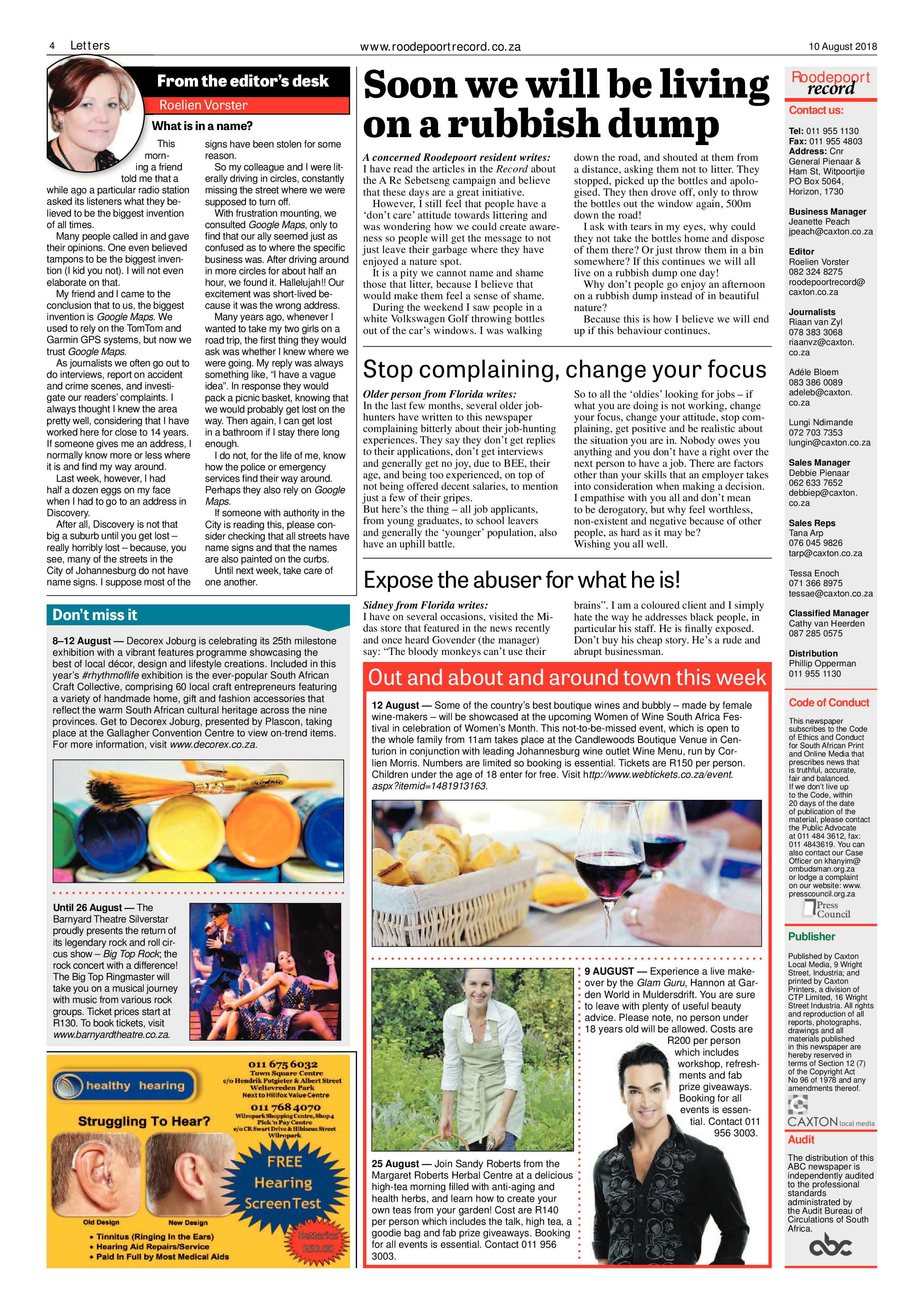Roodepoort Record 10 August 2018 page 4