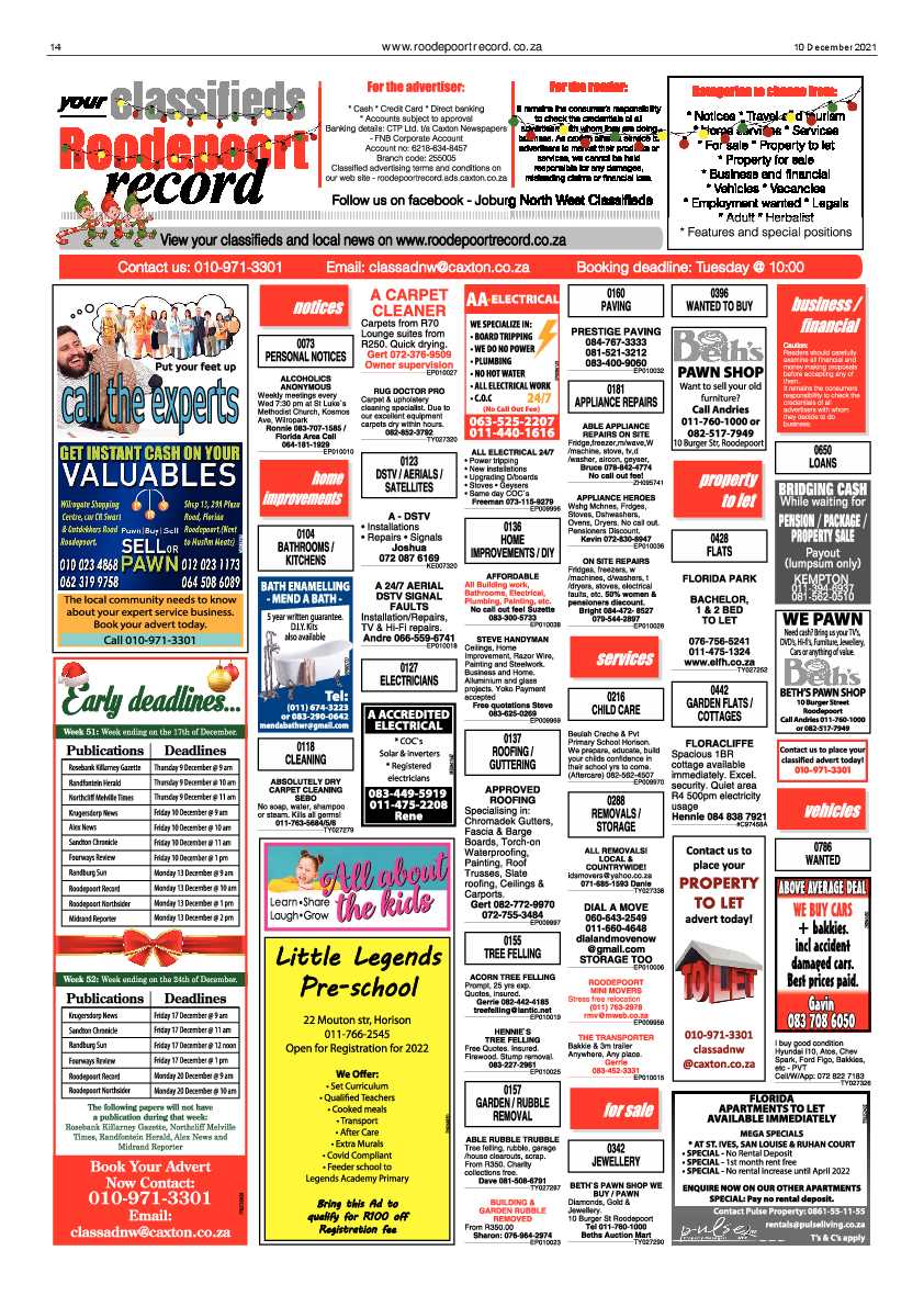 Roodepoort Record 10 December 2021 page 16