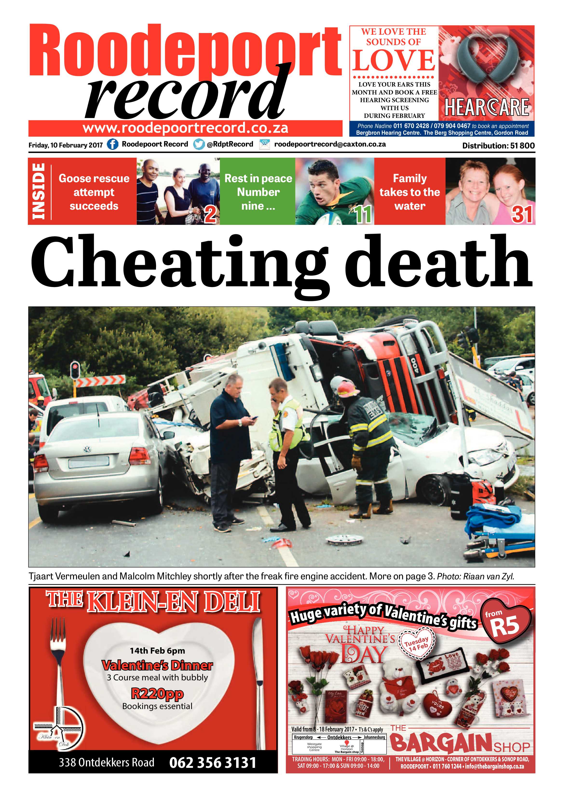 Roodepoort Record 10 February 2017 page 1