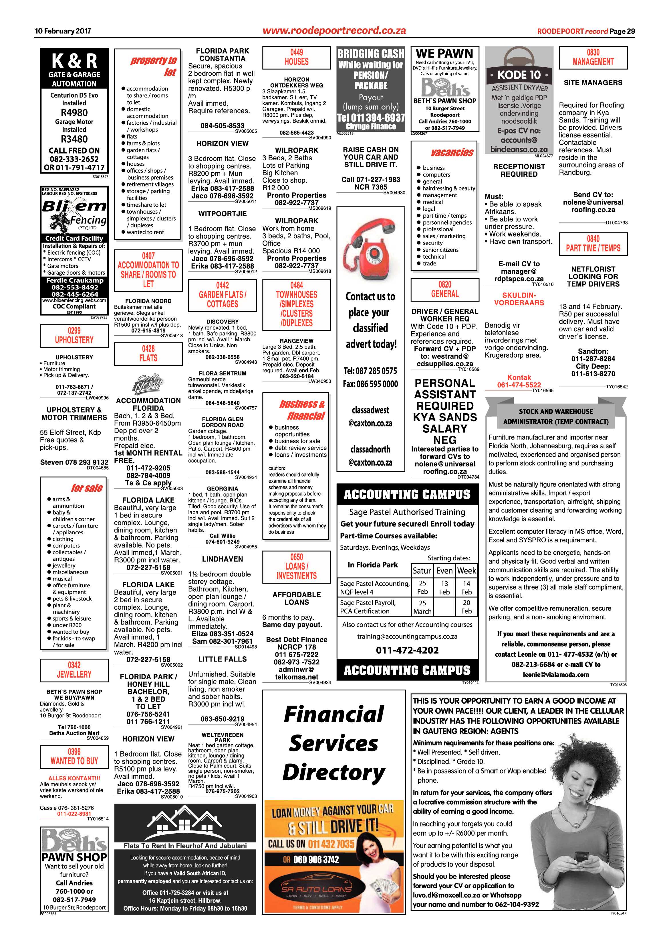 Roodepoort Record 10 February 2017 page 29