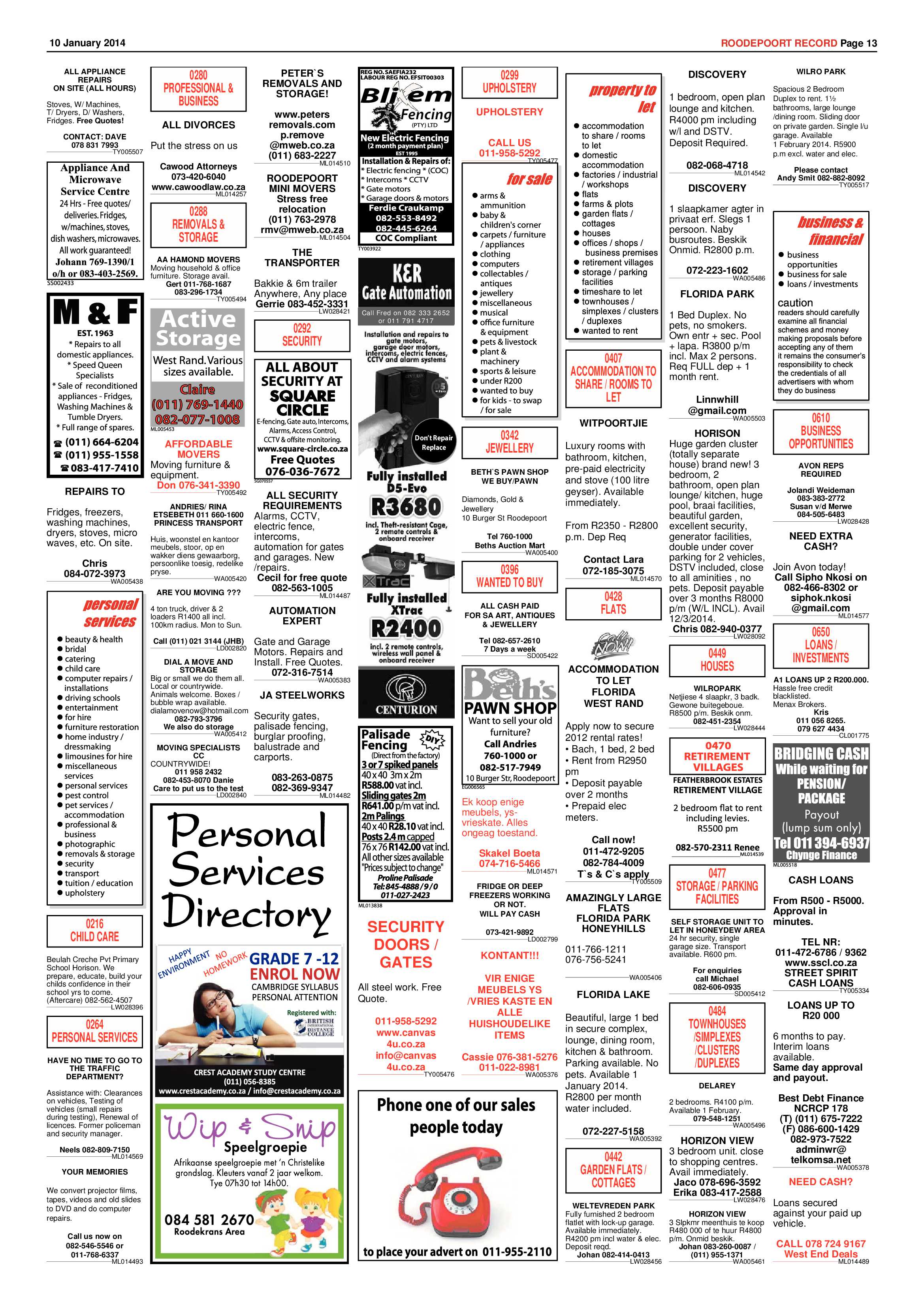 Roodepoort Record 10 January 2014 page 13