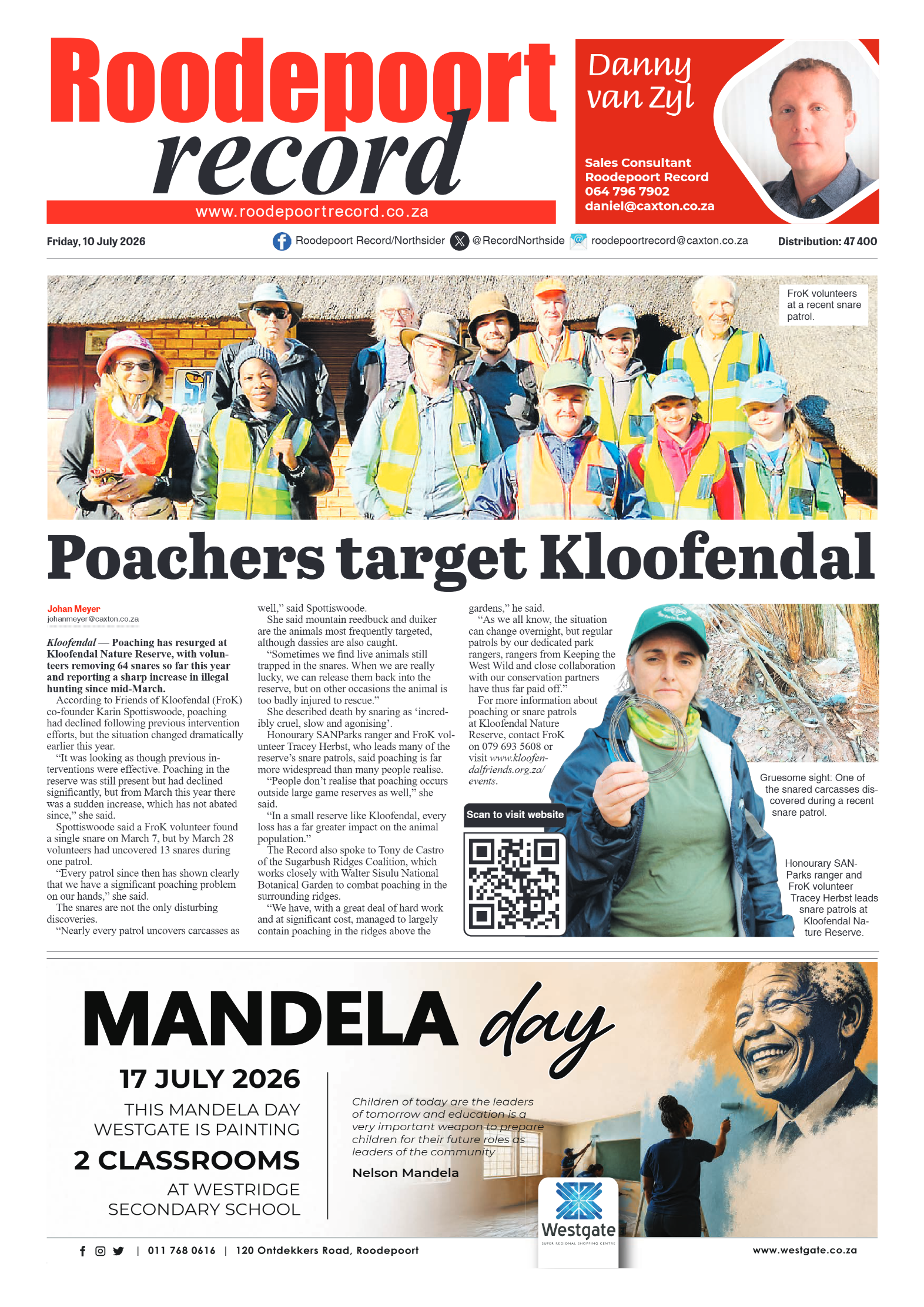 Roodepoort Record 10 July 2026 page 1