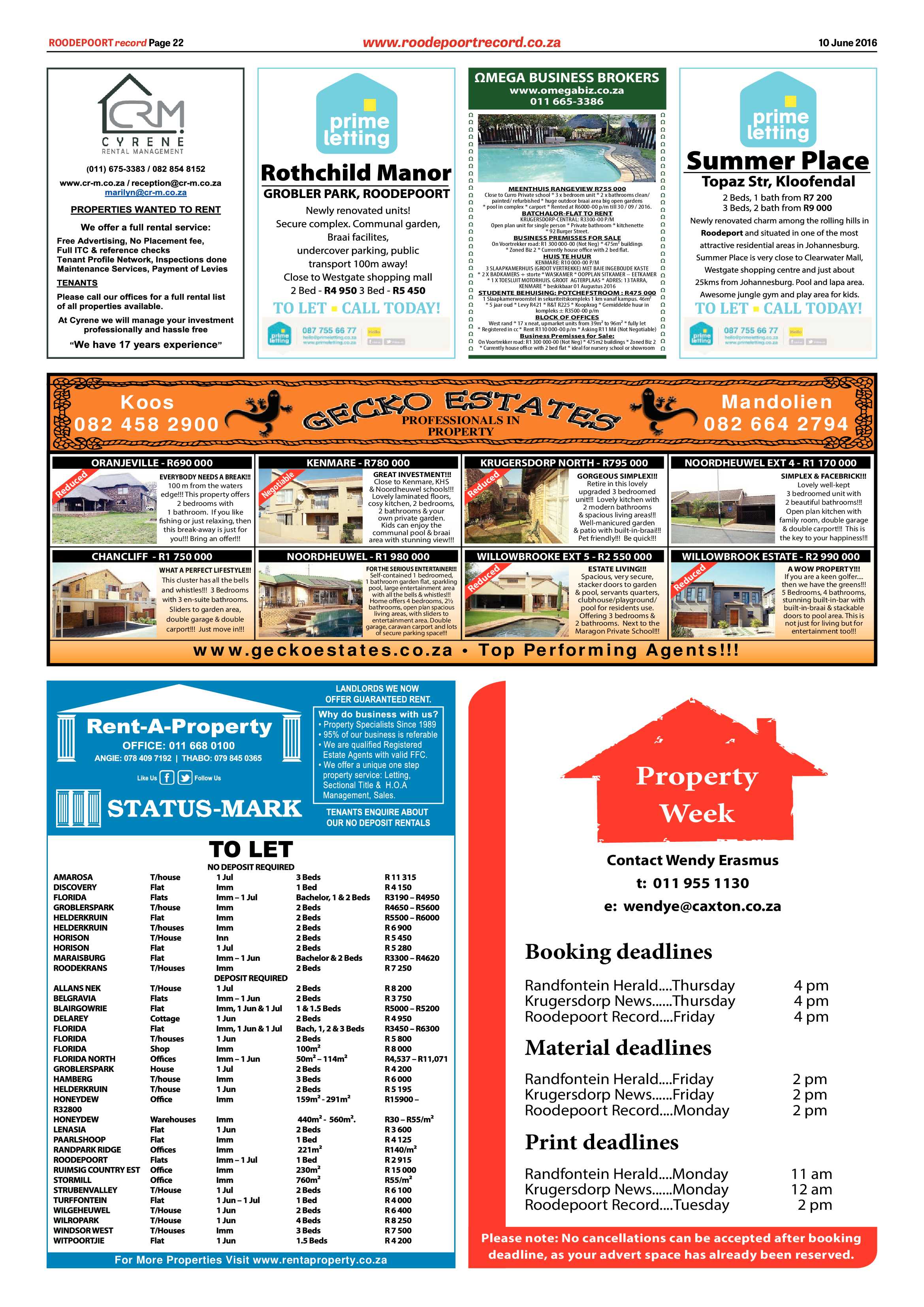 Roodepoort Record 10 June 2016 page 22