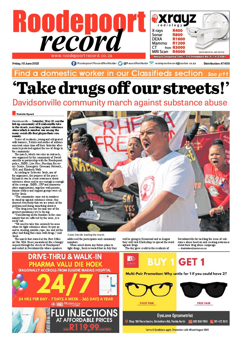 Roodepoort Record 10 June 2022 page 1