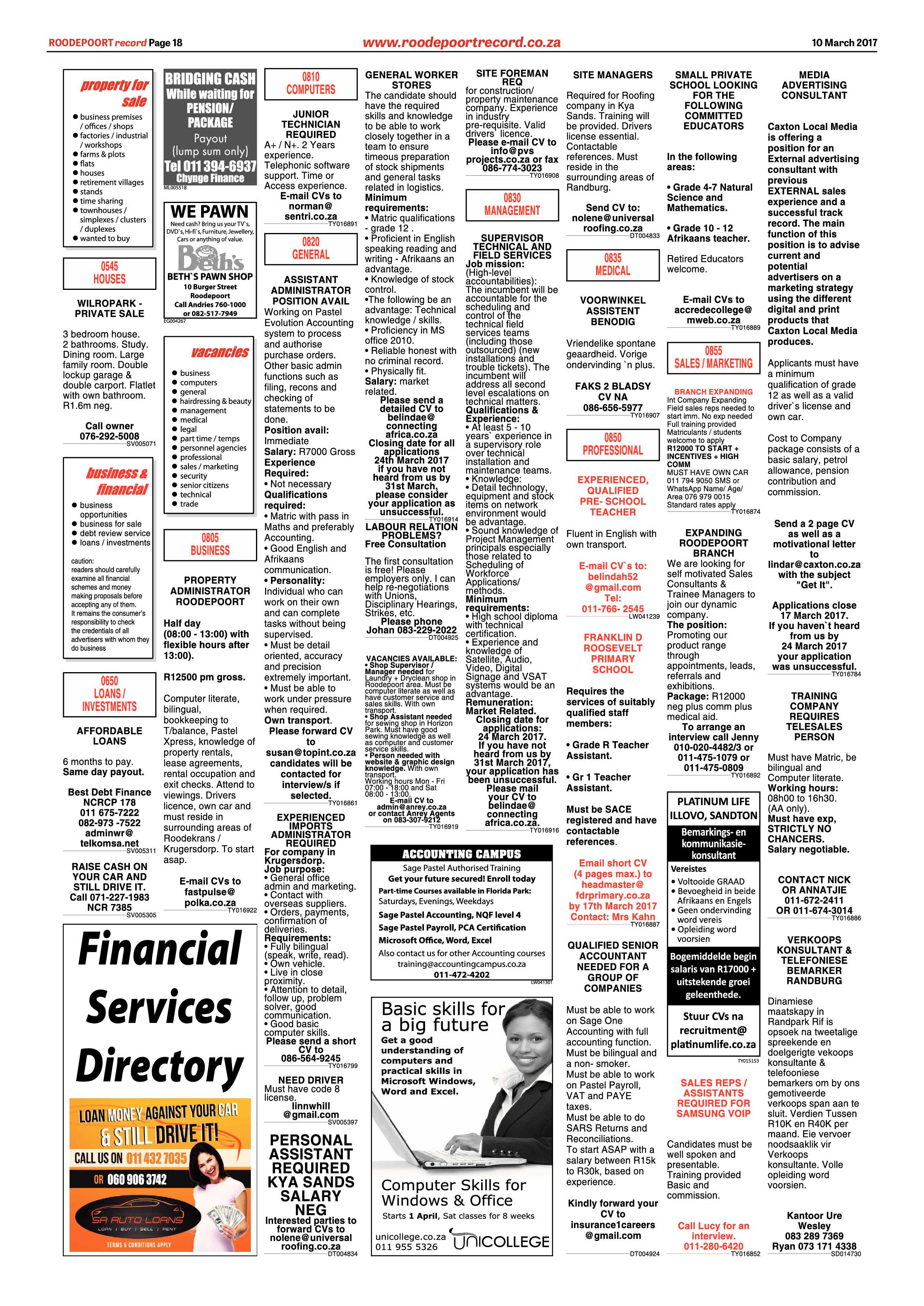 Roodepoort Record 10 March 2017 page 18