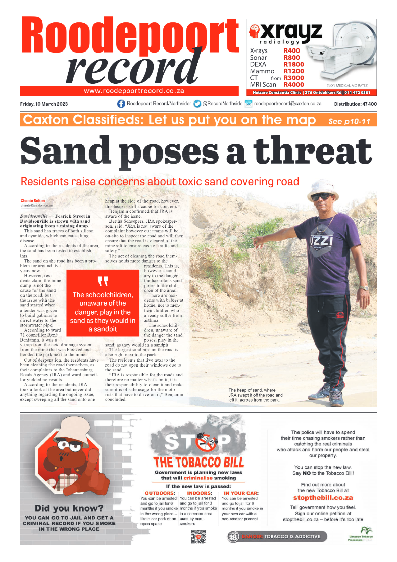 Roodepoort Record 10 March 2023 page 1