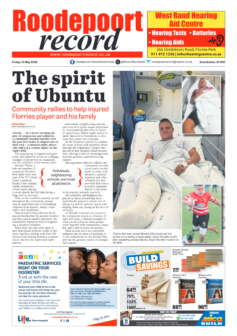 Roodepoort Record 10 May 2024 page 1