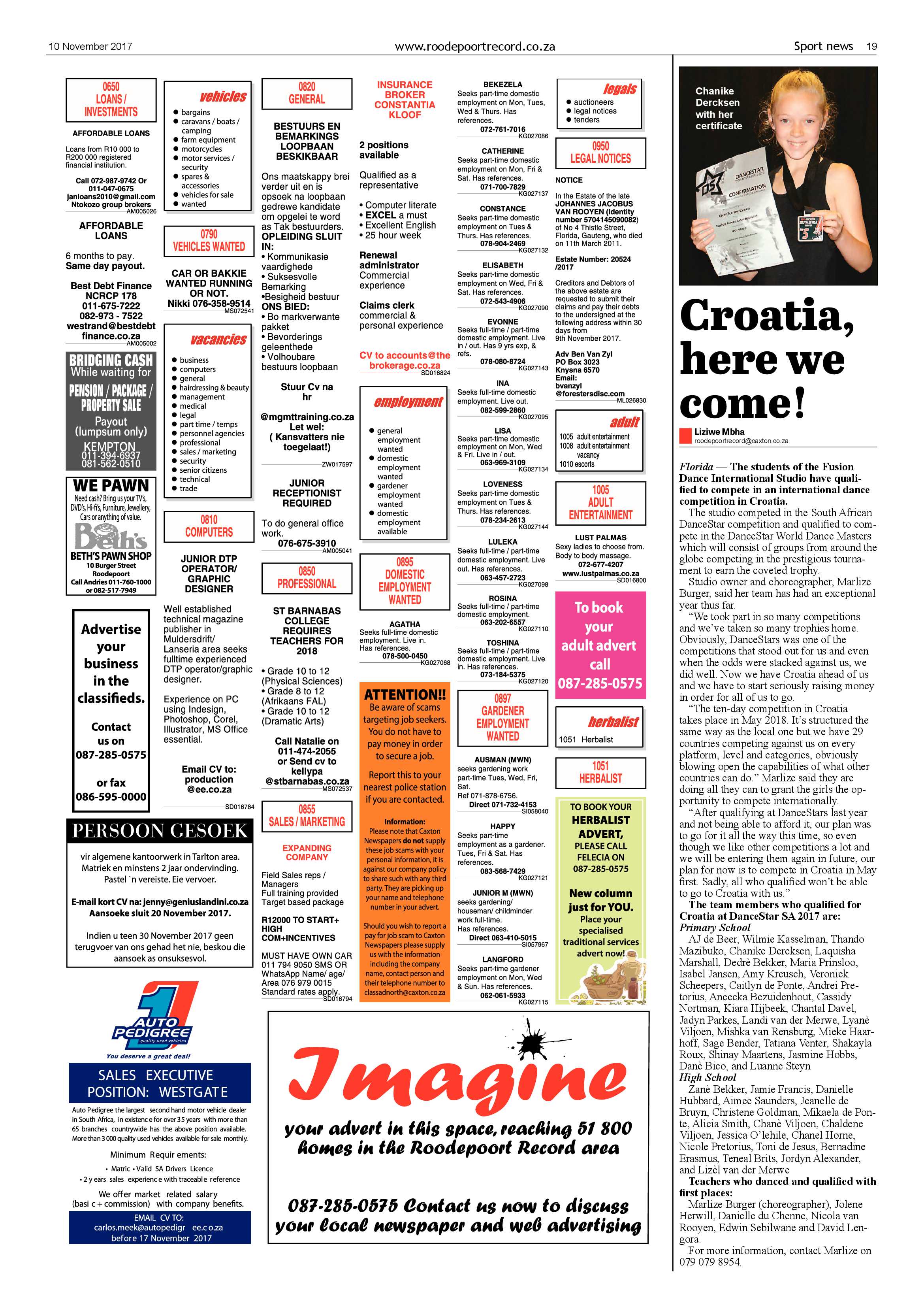 Roodepoort Record 10 November 2017 page 19