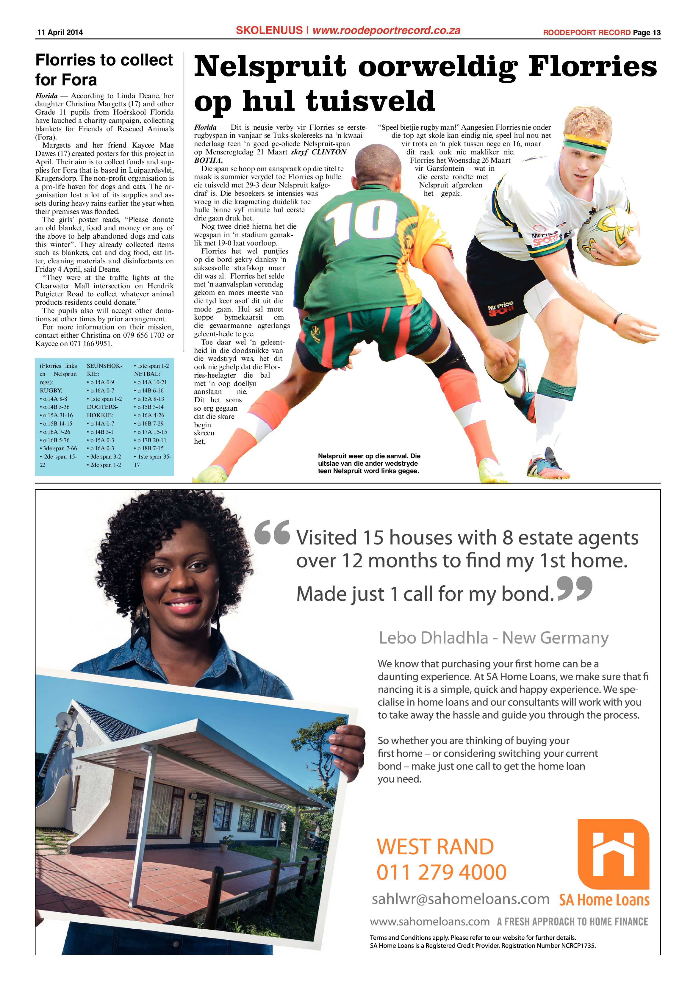 Roodepoort Record 11 April 2014 page 13