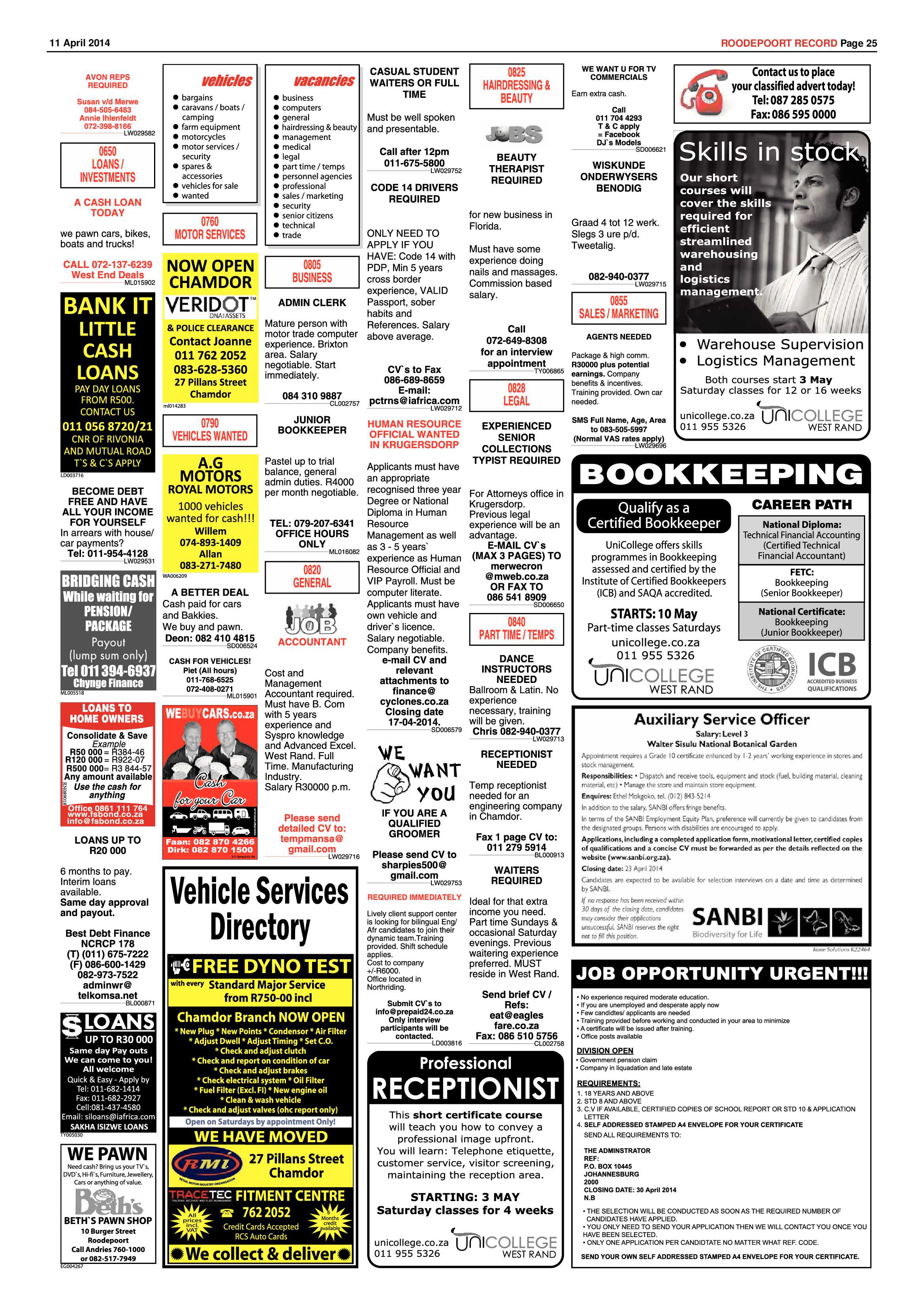 Roodepoort Record 11 April 2014 page 25