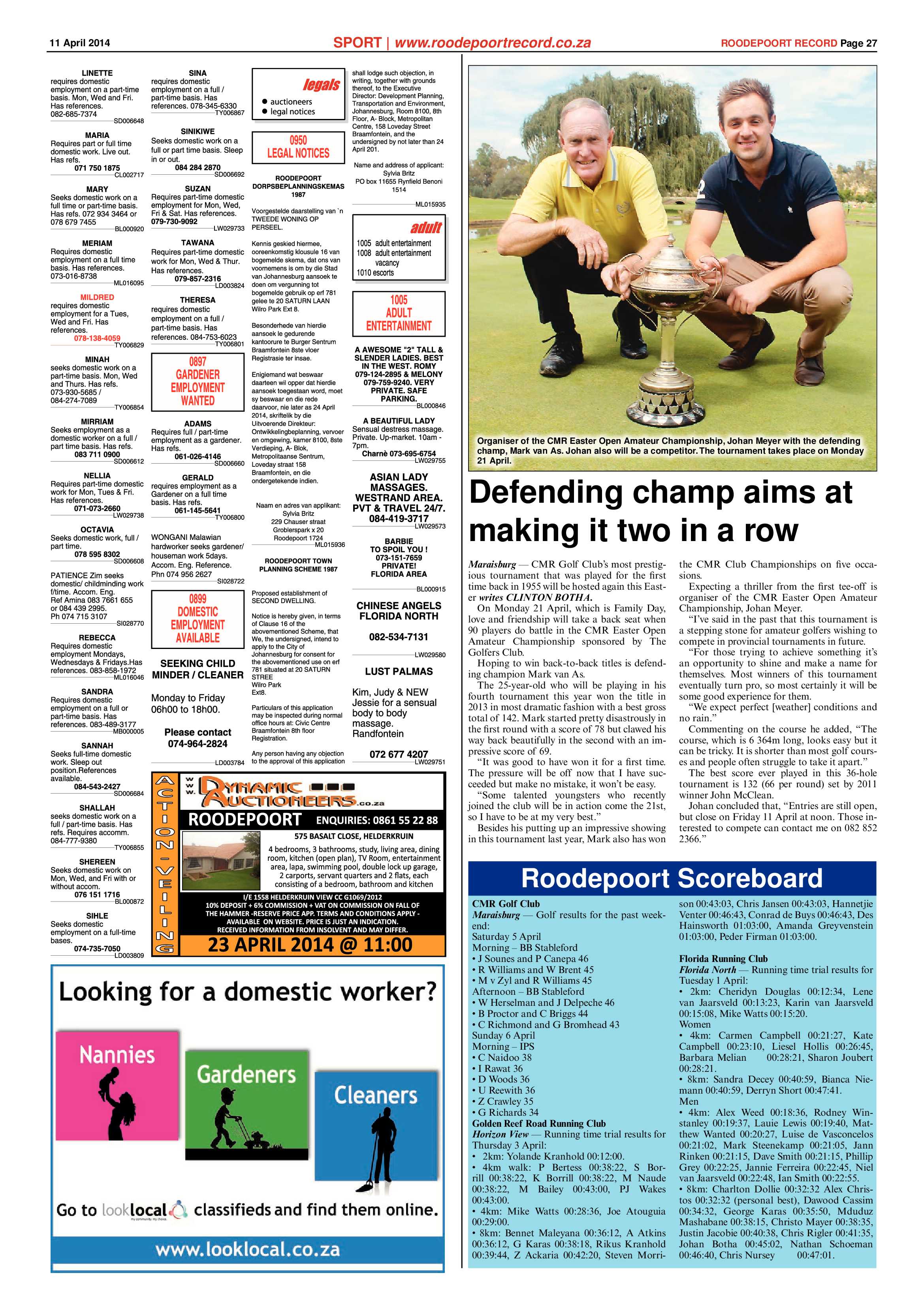 Roodepoort Record 11 April 2014 page 27