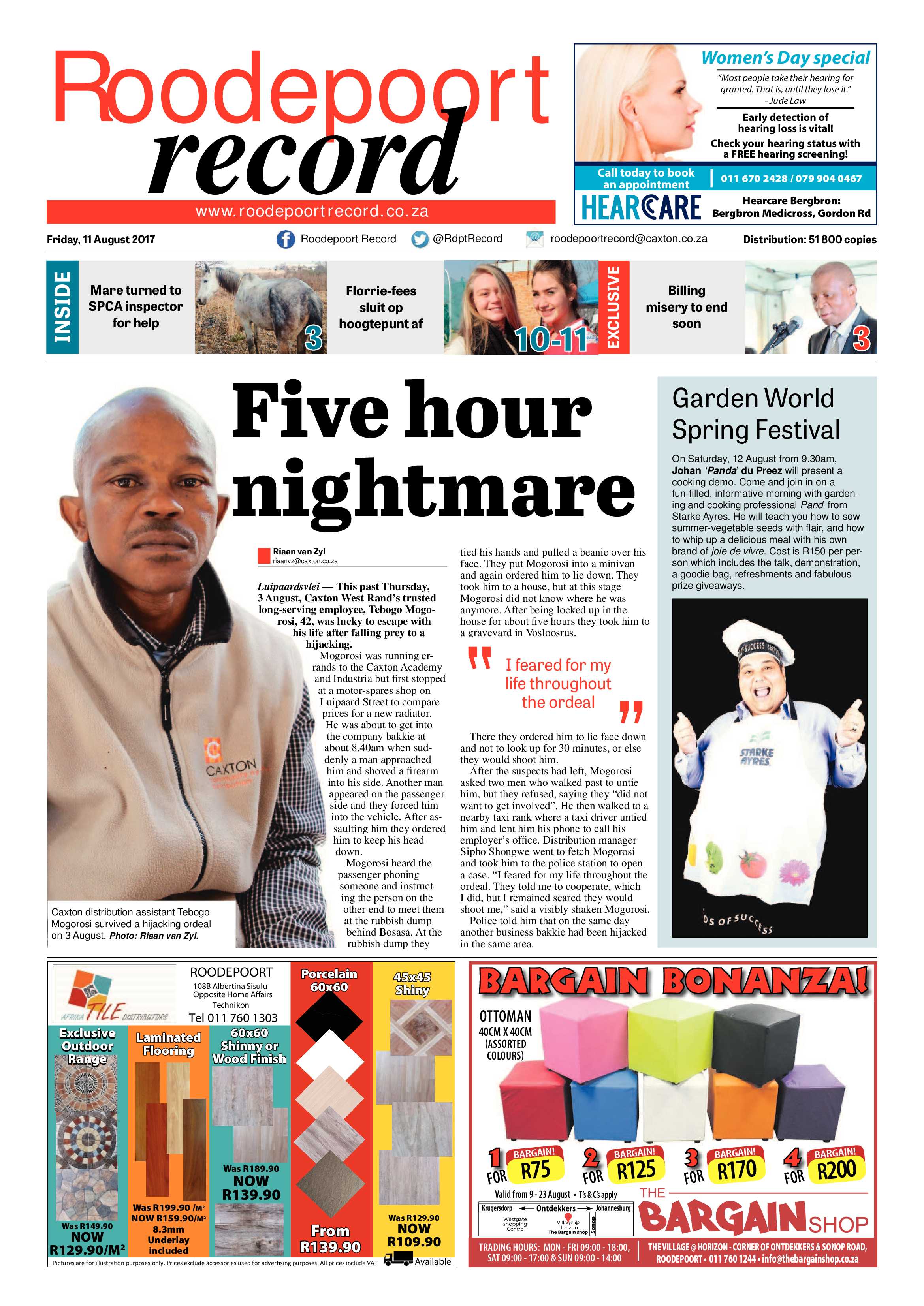 Roodepoort Record 11 August 2017 page 1