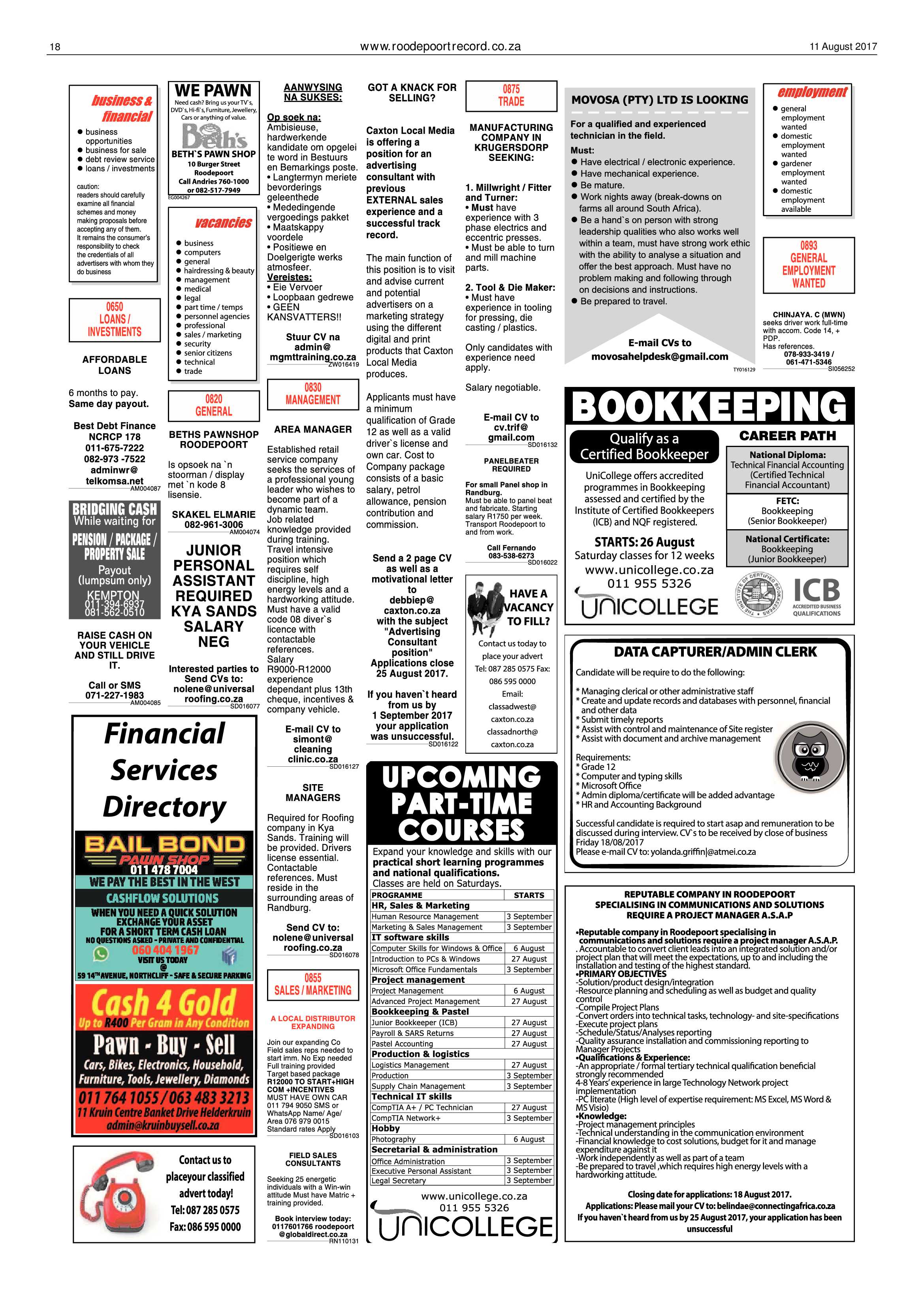 Roodepoort Record 11 August 2017 page 18