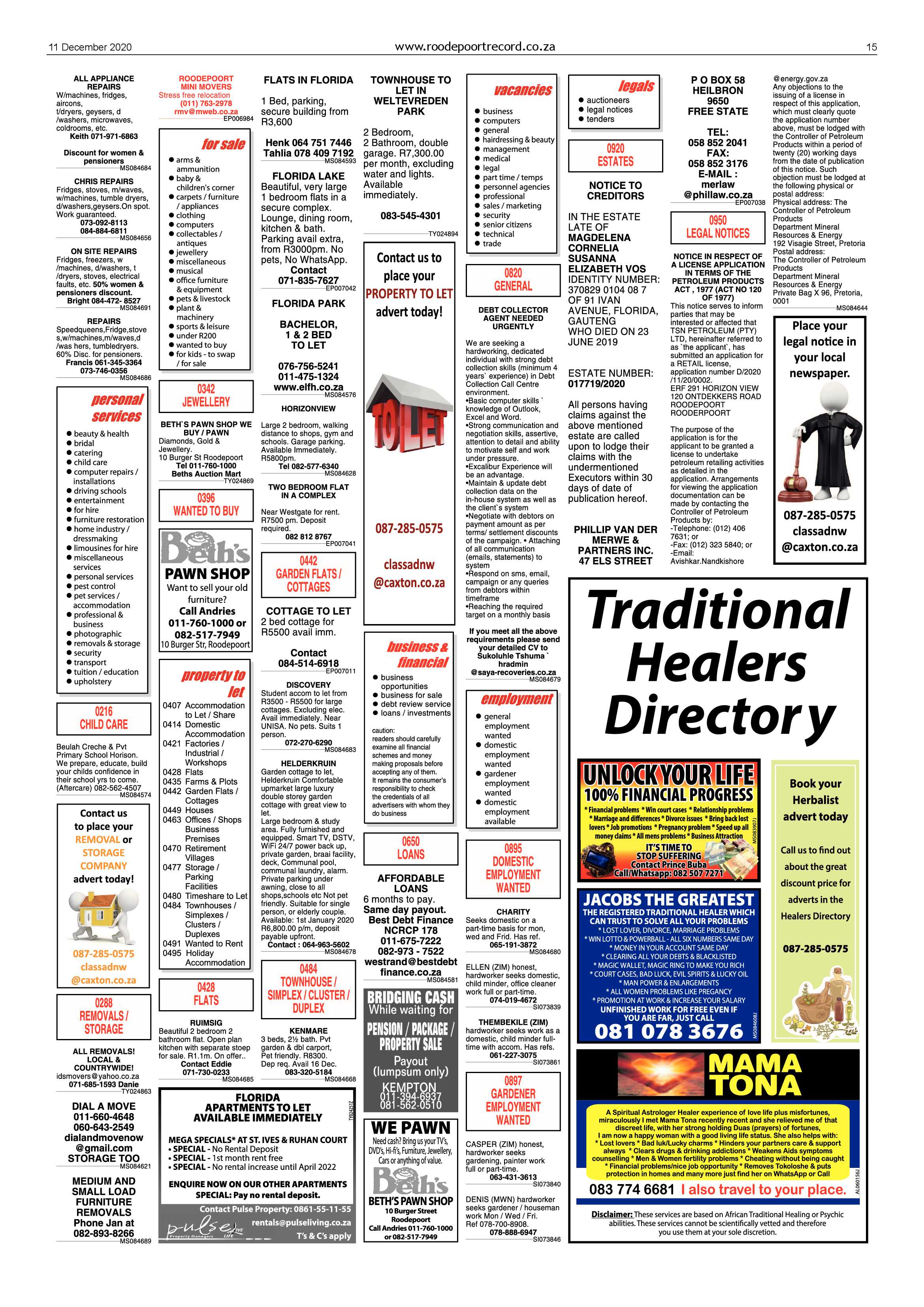 Roodepoort Record 11 December 2020 page 15