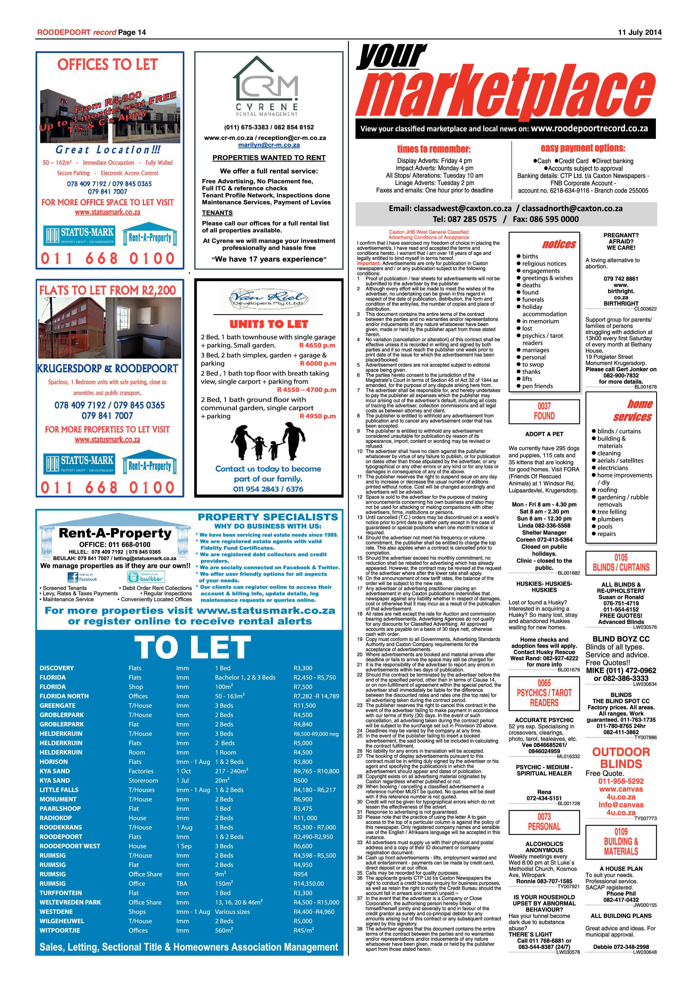 Roodepoort Record 11 July 2014 page 14