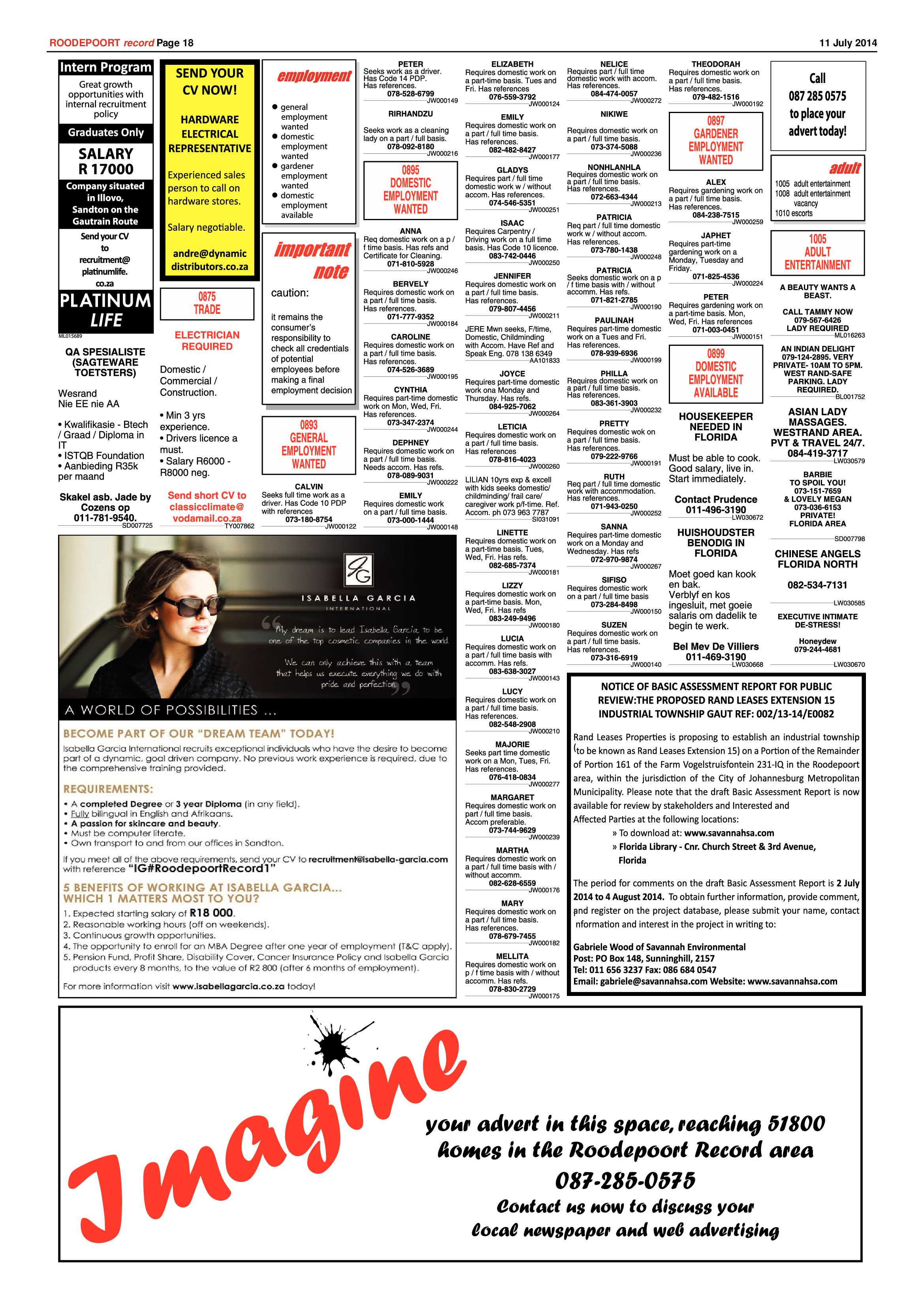 Roodepoort Record 11 July 2014 page 18