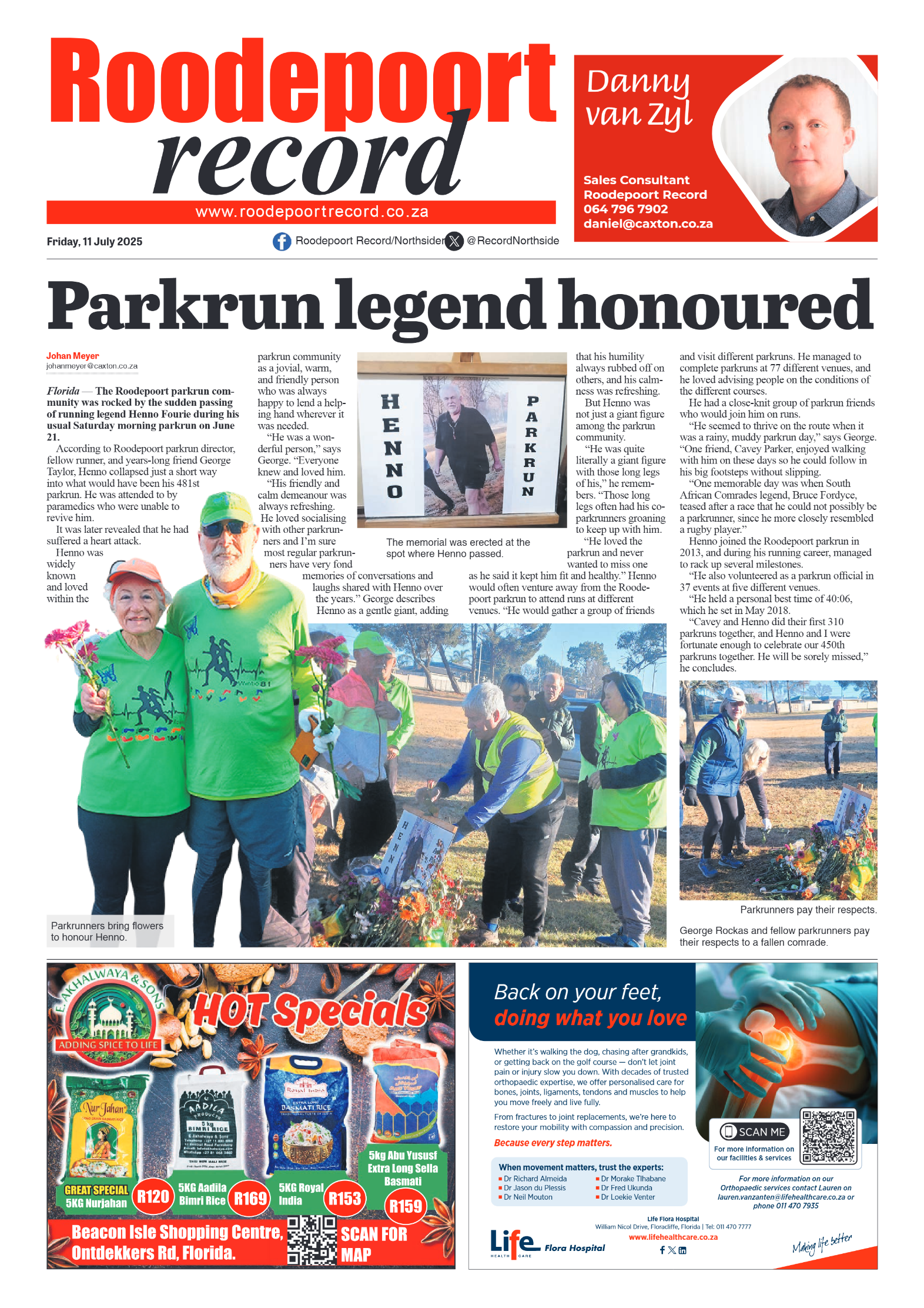Roodepoort Record 11 July 2025 page 1