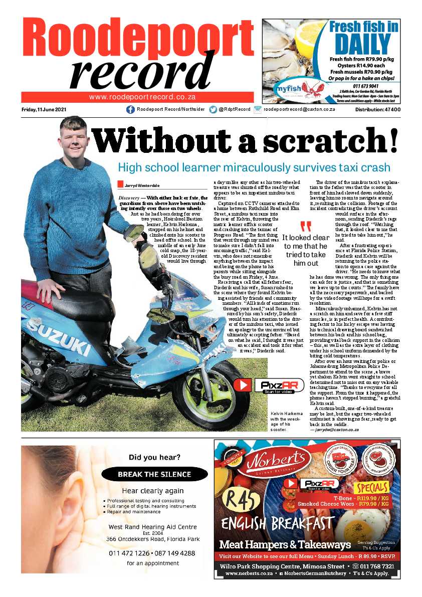 Roodepoort Record 11 June 2021 page 1
