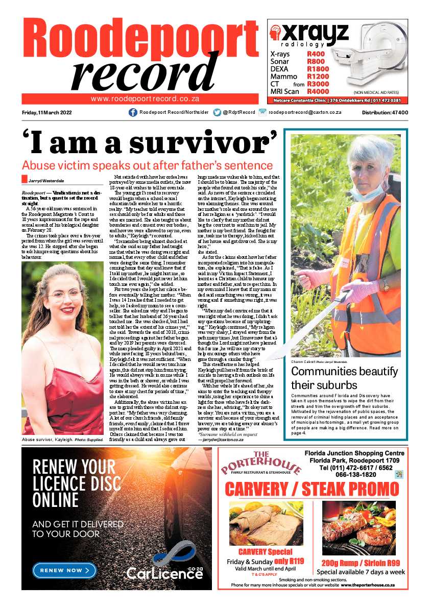 Roodepoort Record 11 March 2022 page 1