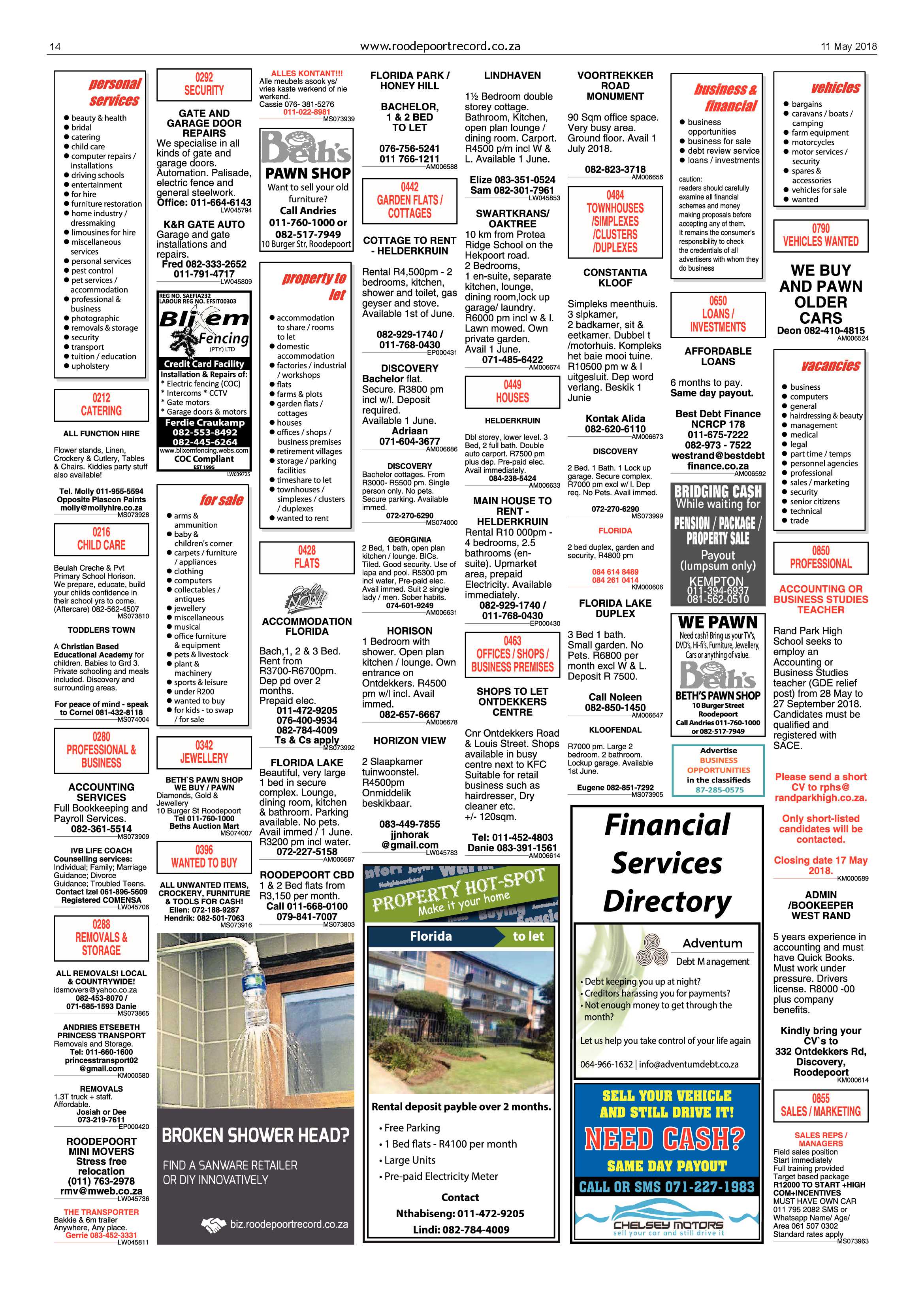 Roodepoort Record 11 May 2018 page 14