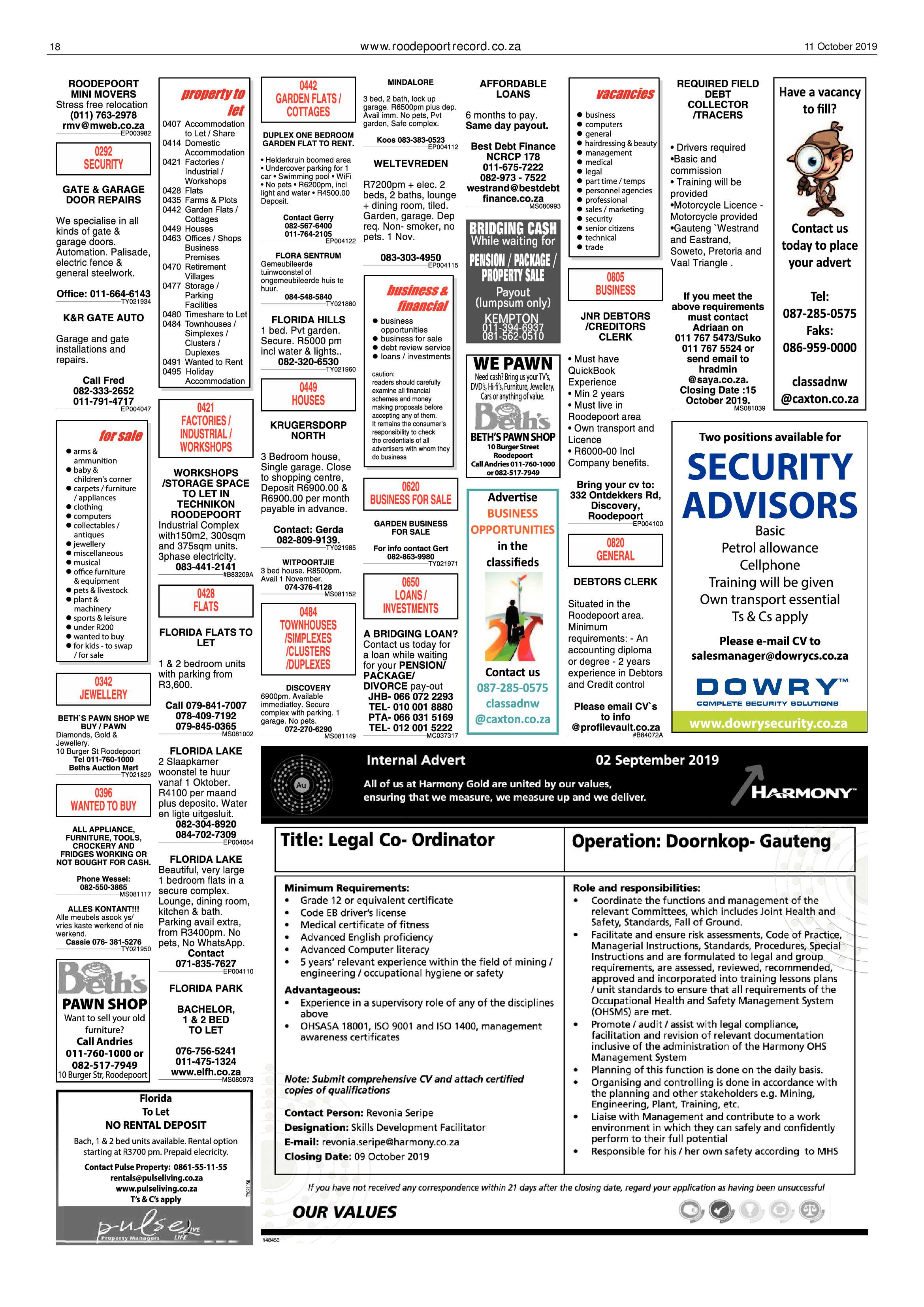 Roodepoort Record 11 October 2019 page 18