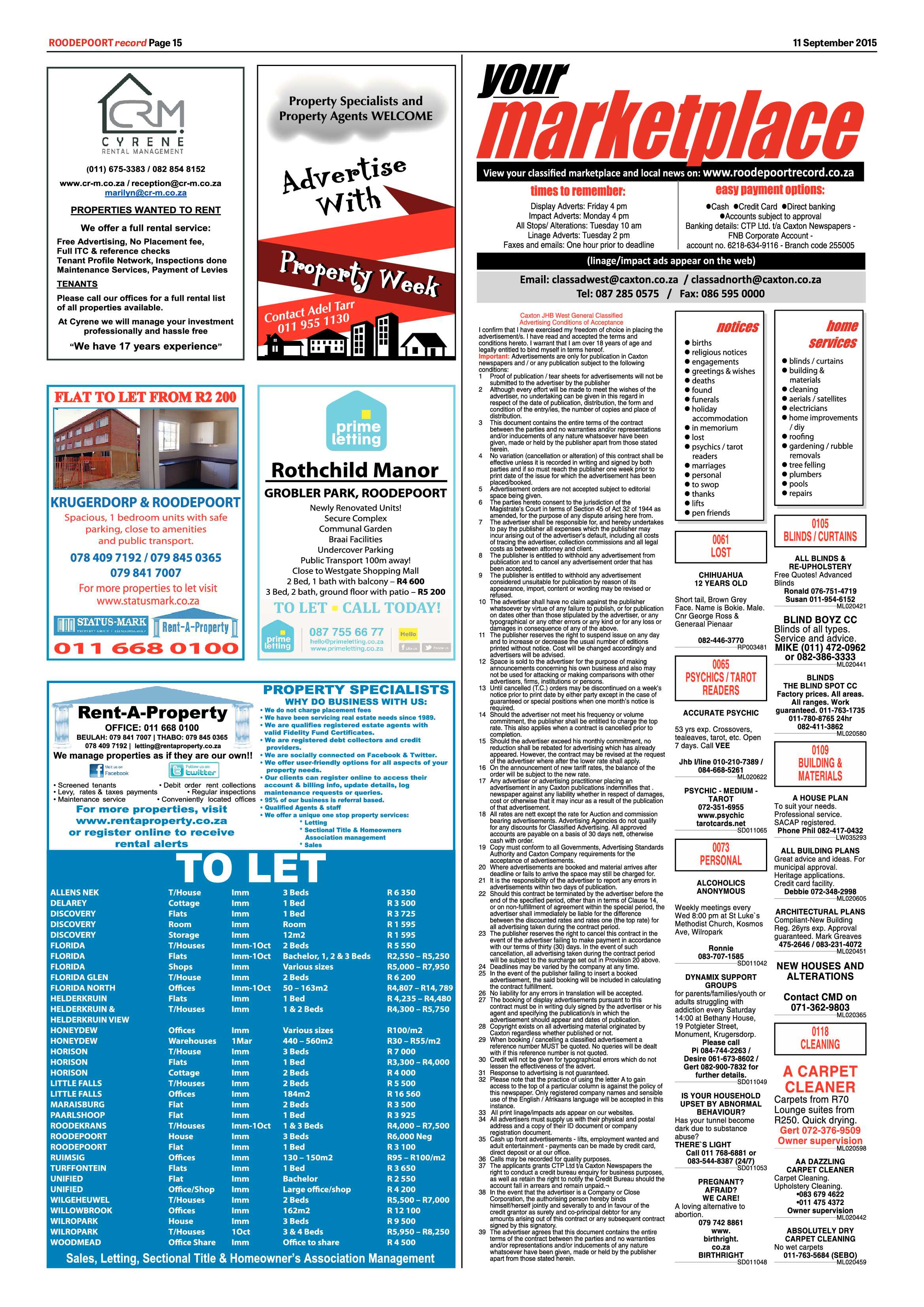 Roodepoort Record 11 September 2015 page 22