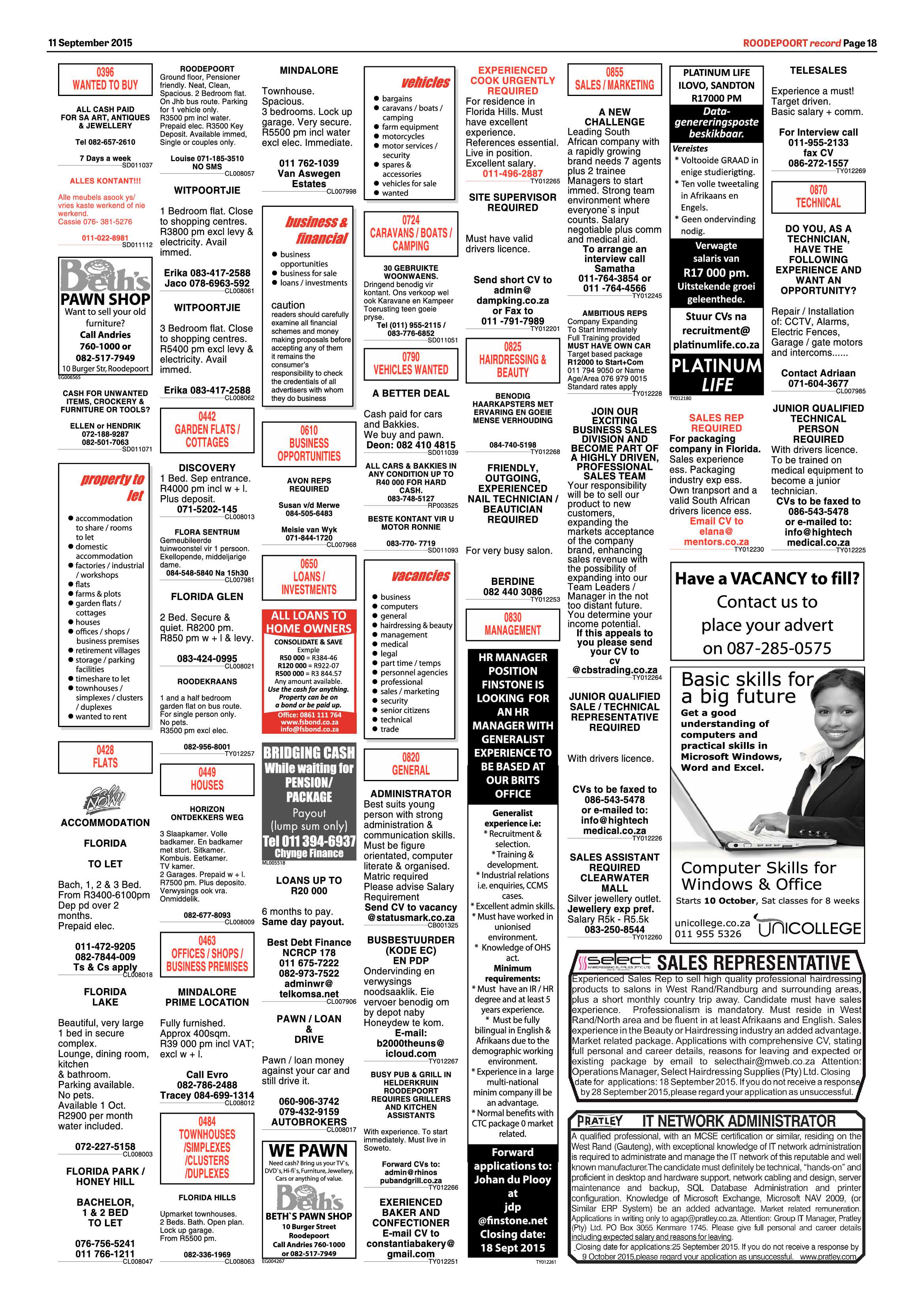 Roodepoort Record 11 September 2015 page 25