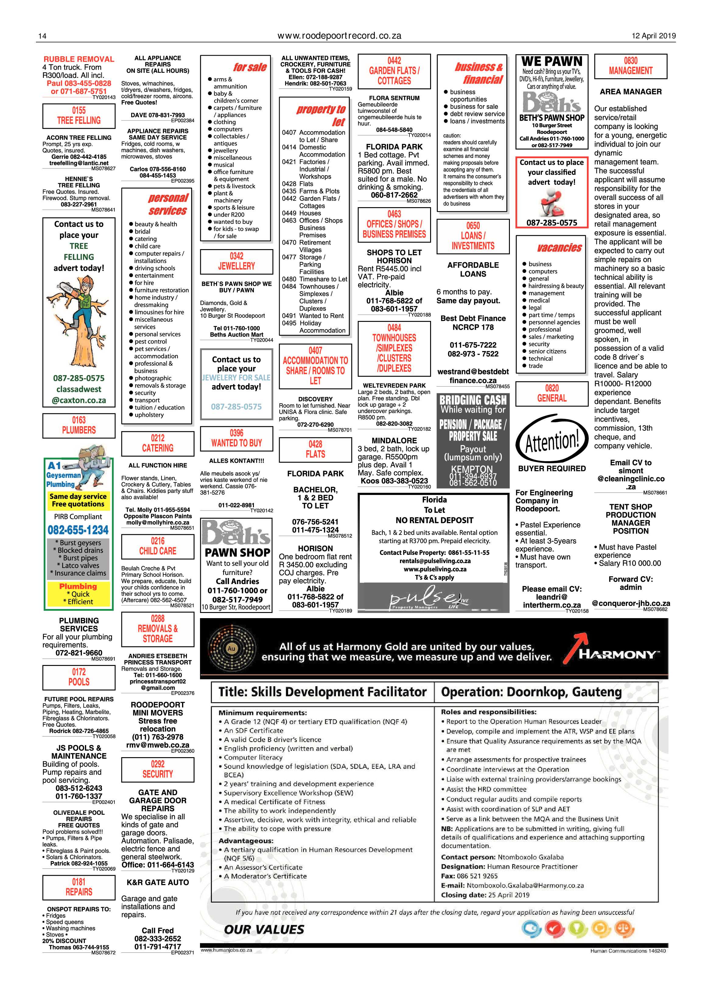 Roodepoort Record 12 April 2019 page 14