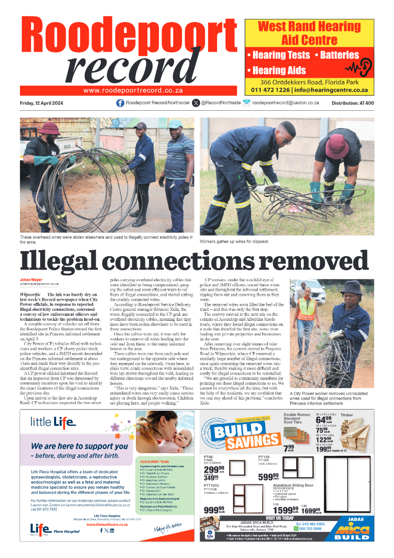 Roodepoort Record 12 April 2024 page 1